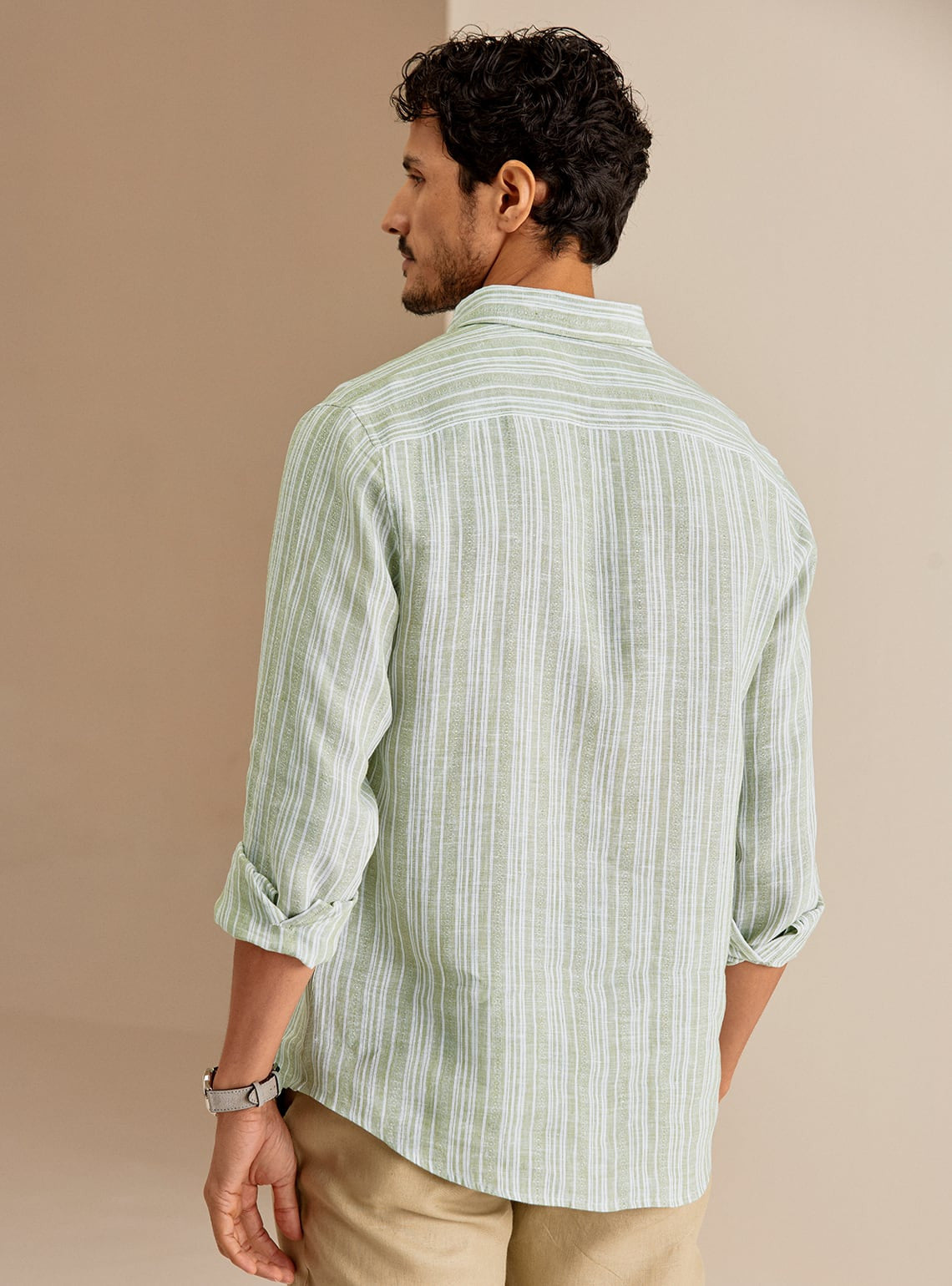 Chinoise Stripe Linen Shirt