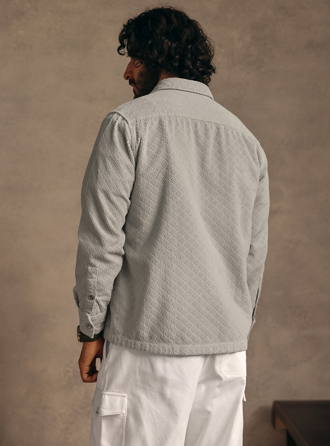 Tundra Grey Cotton Corduroy Overshirt