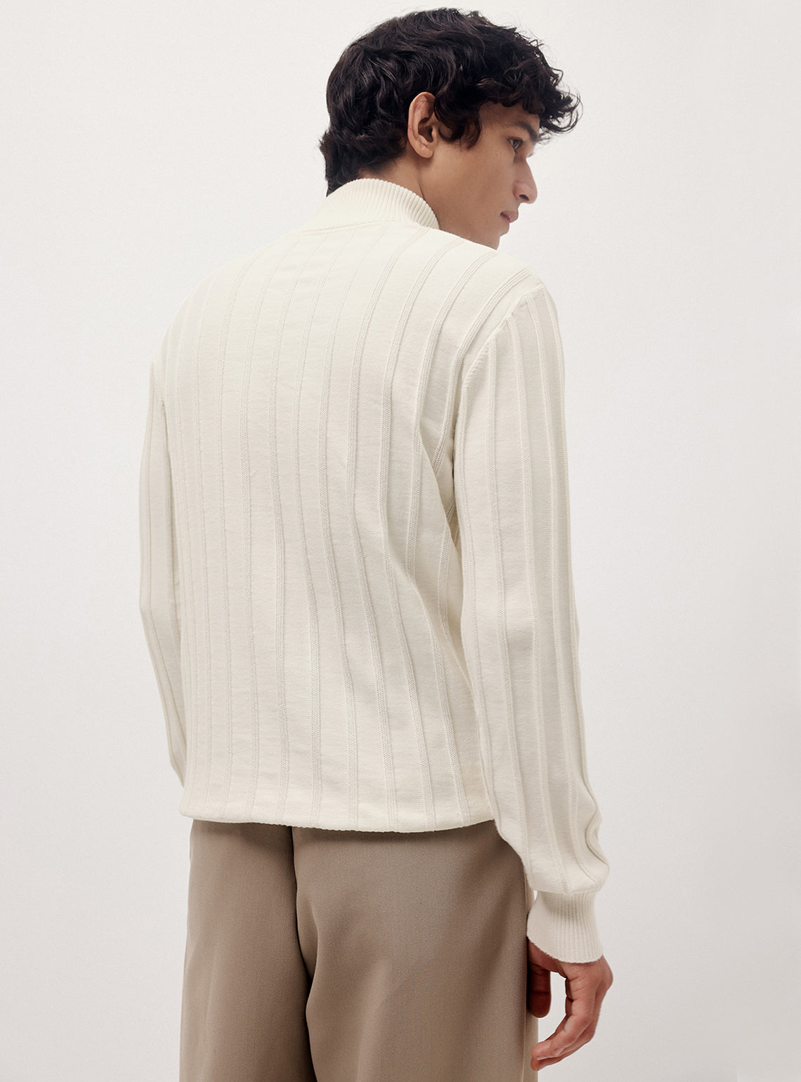 Seashell White Cotton Pullover