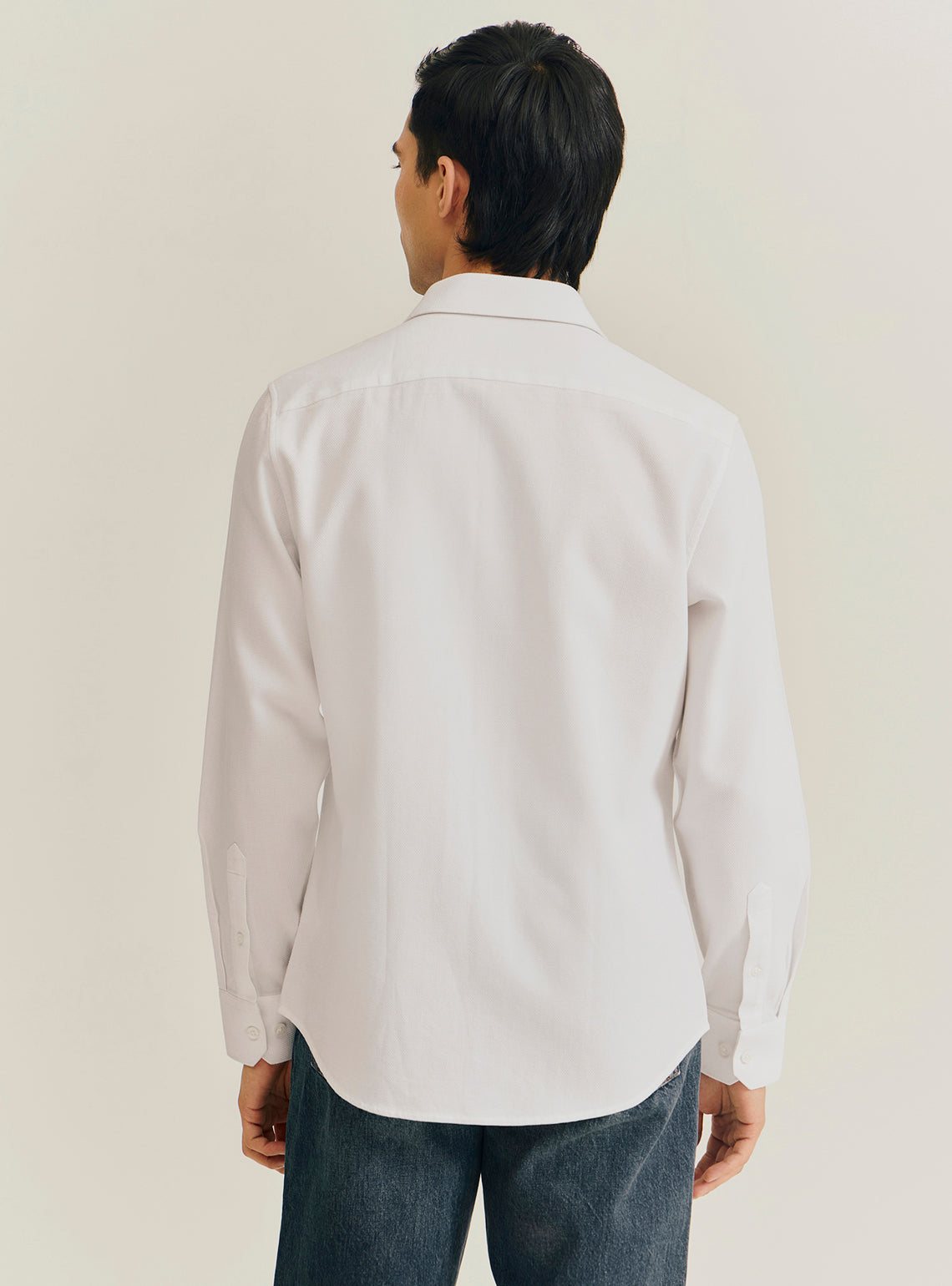 Salt White Cotton Dobby Shirt