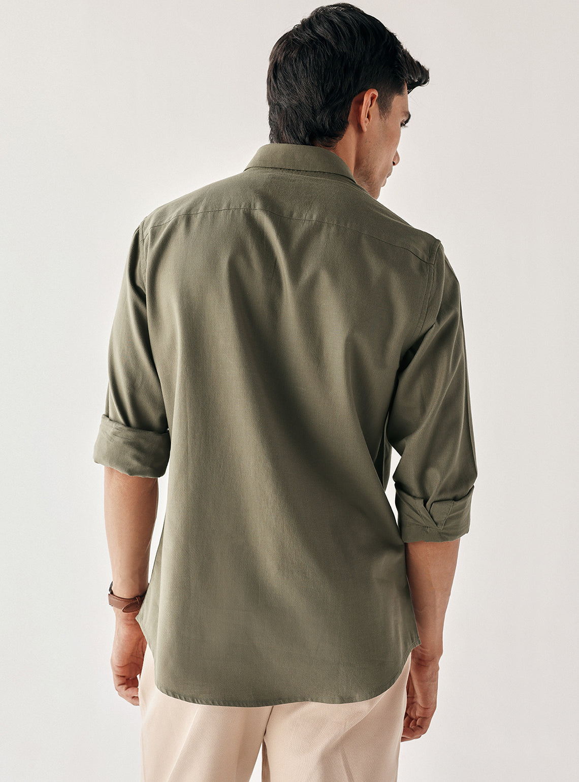 Brook Olive Cotton Shirt
