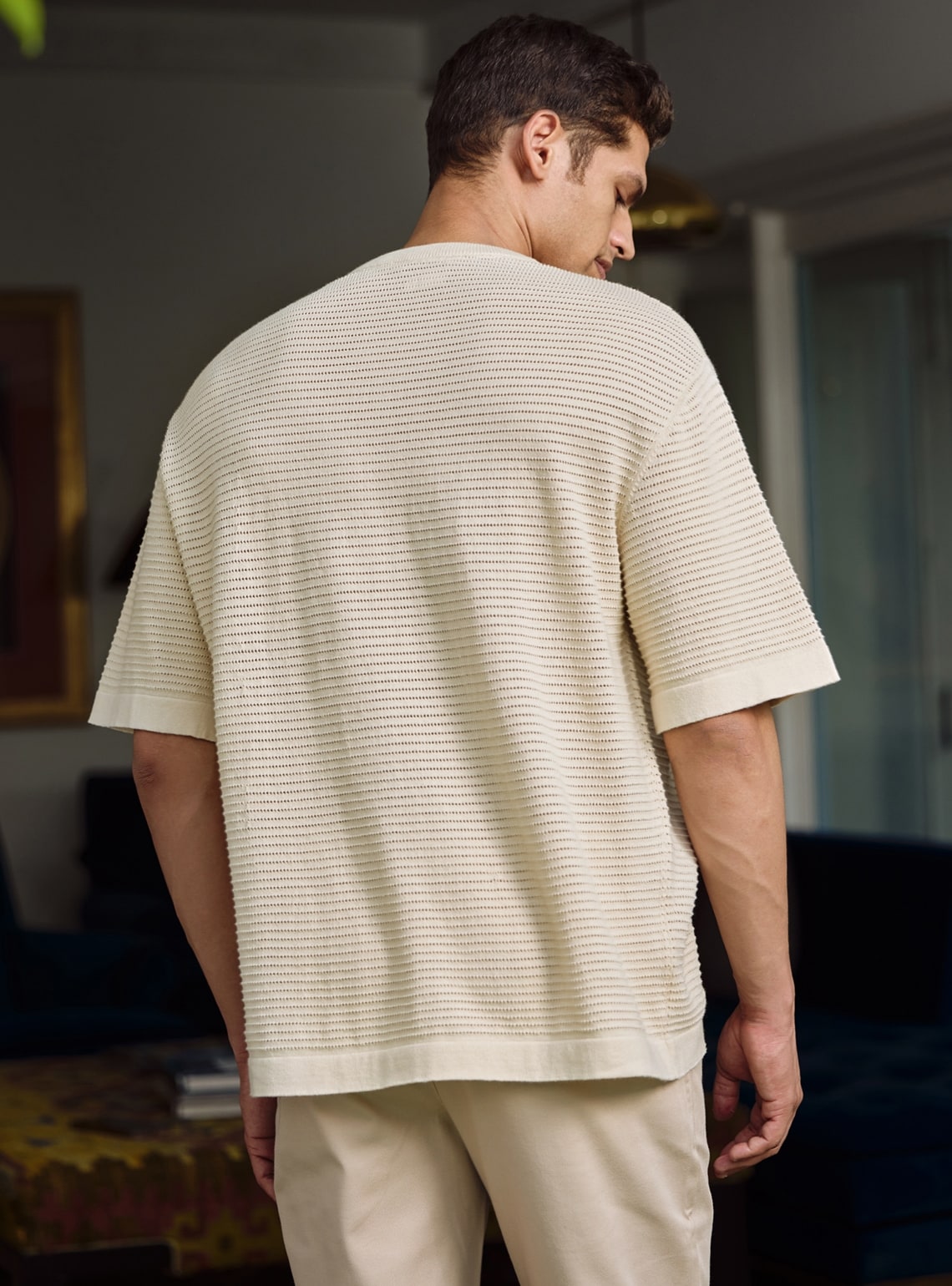 Vanilla Cotton Pointelle Crew