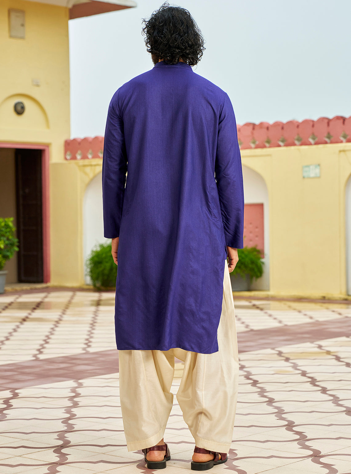 Jamun Navy Viscose Silk Kurta