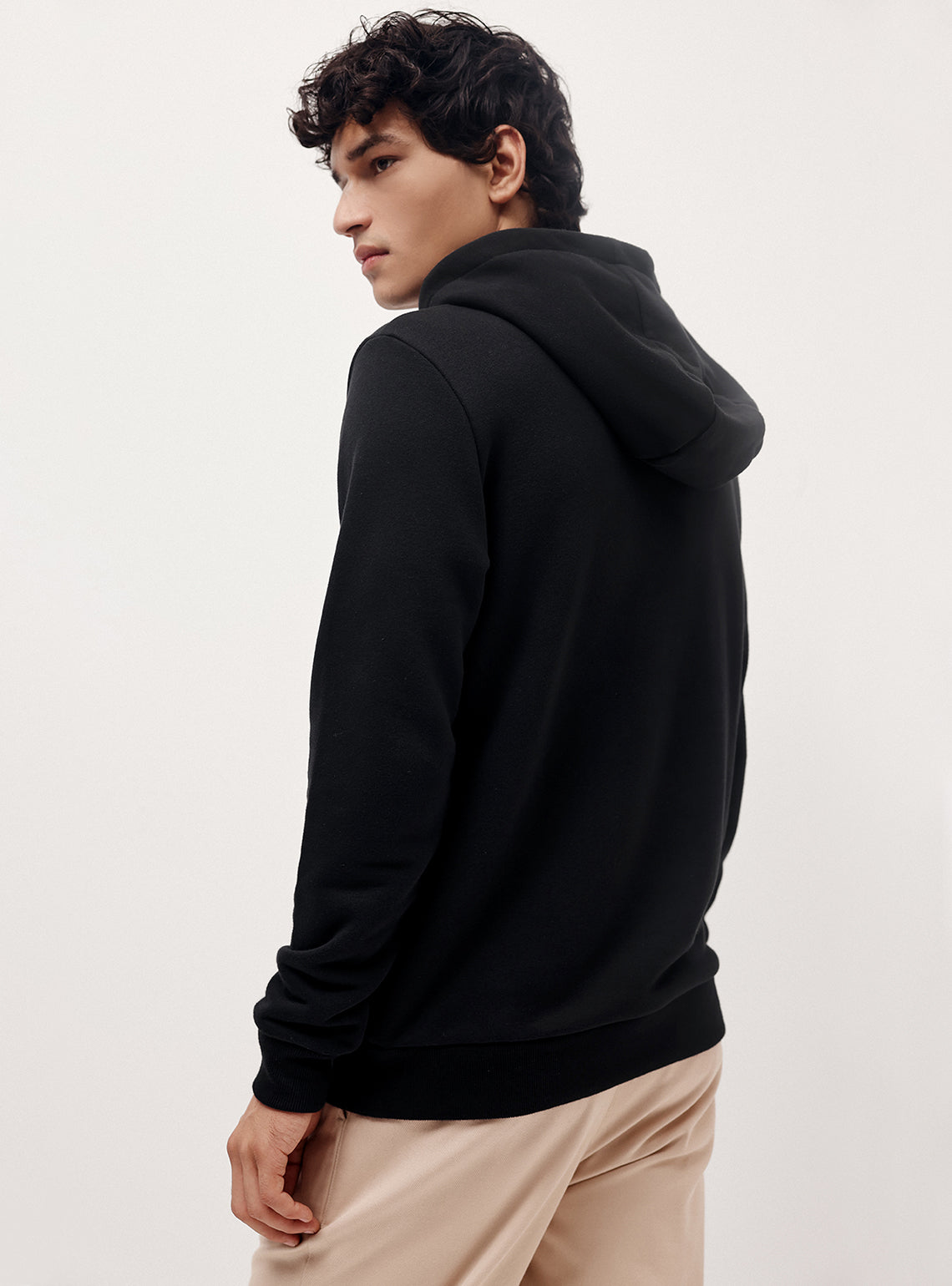 Vulcan Black Cotton Blend Hoodie