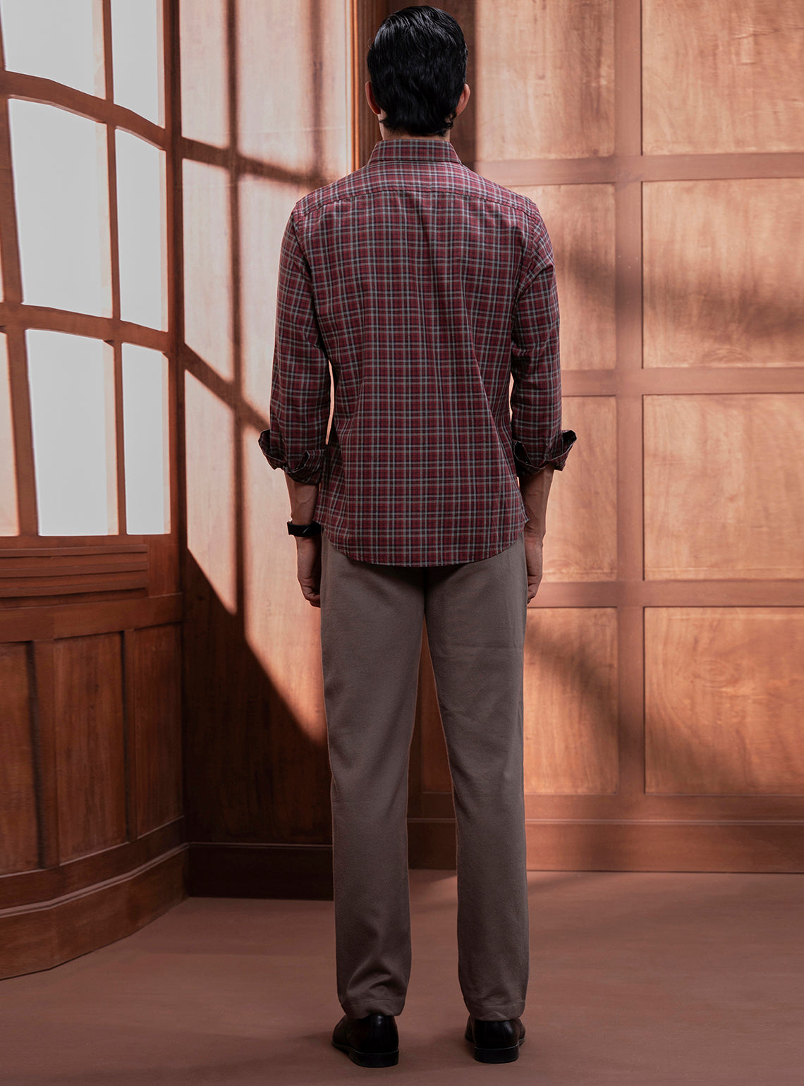 Cosmic Burgundy Cotton Melange Shirt