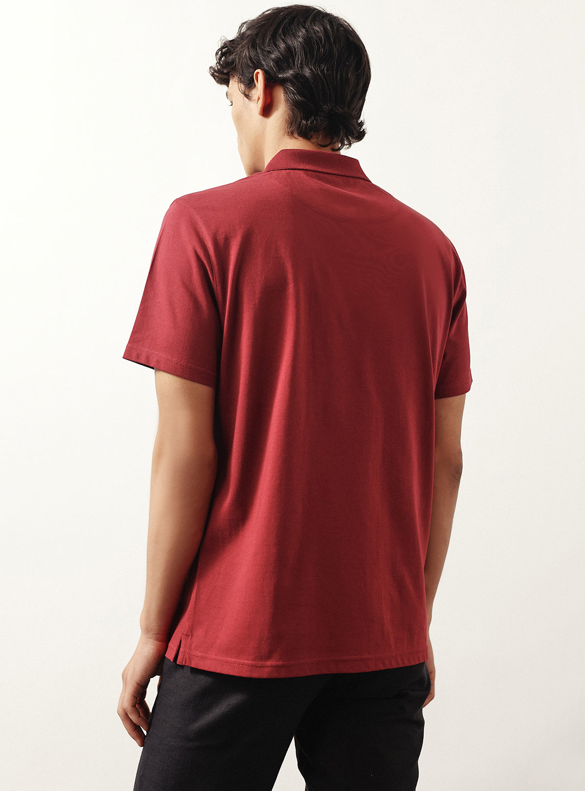 Sanguine Maroon Cotton Polo