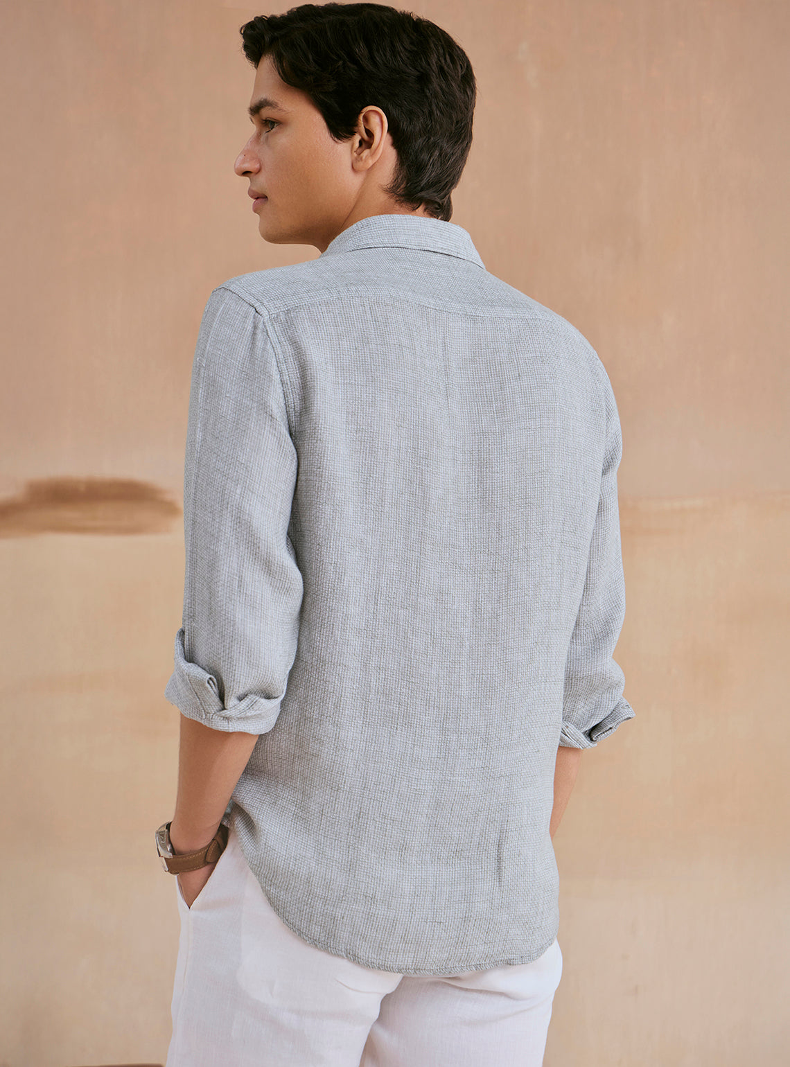 Stormviel Gold Check Linen Shirt