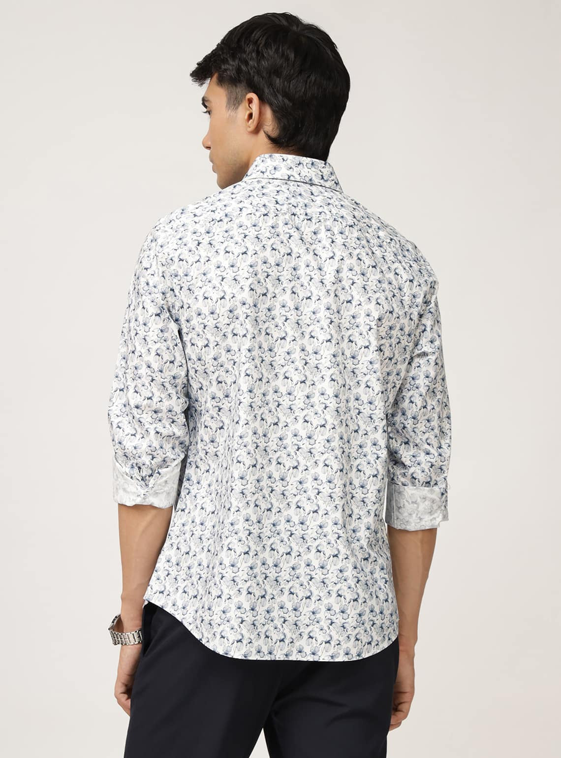 Sea Flora Print Cotton Shirt