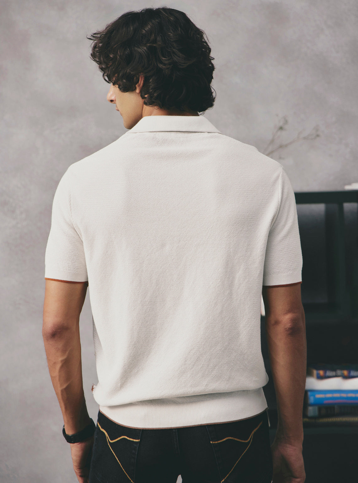 Cream Off White Cotton Polo