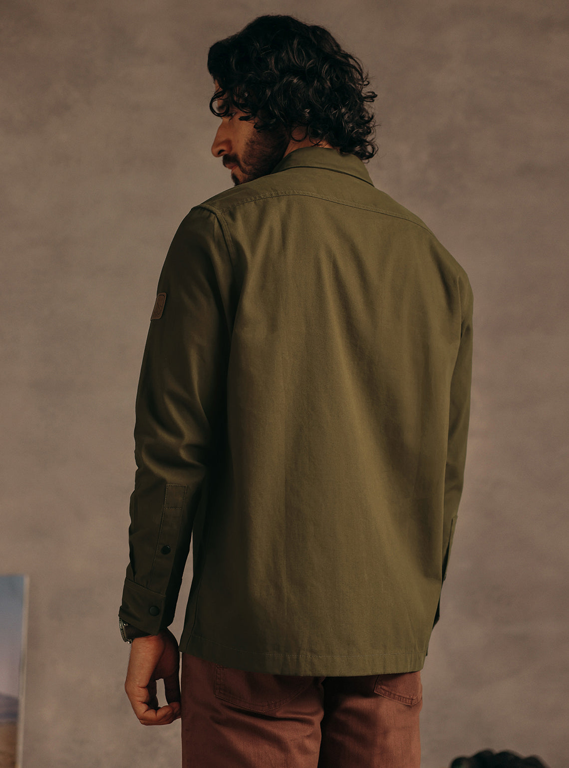 Amazon Olive Cotton Canvas Shirt