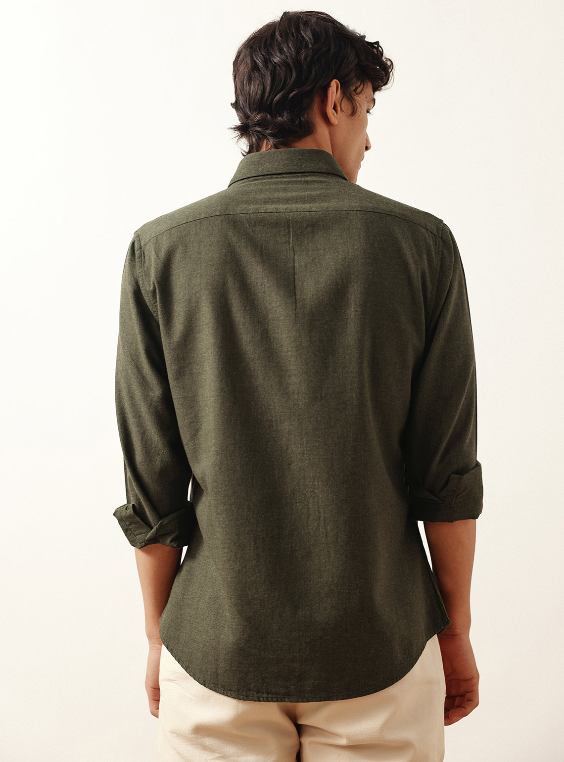 Kelp Olive Cotton Melange Shirt