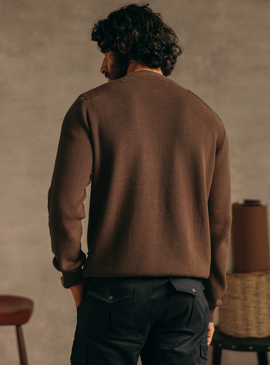 Night Brown Cotton Pullover