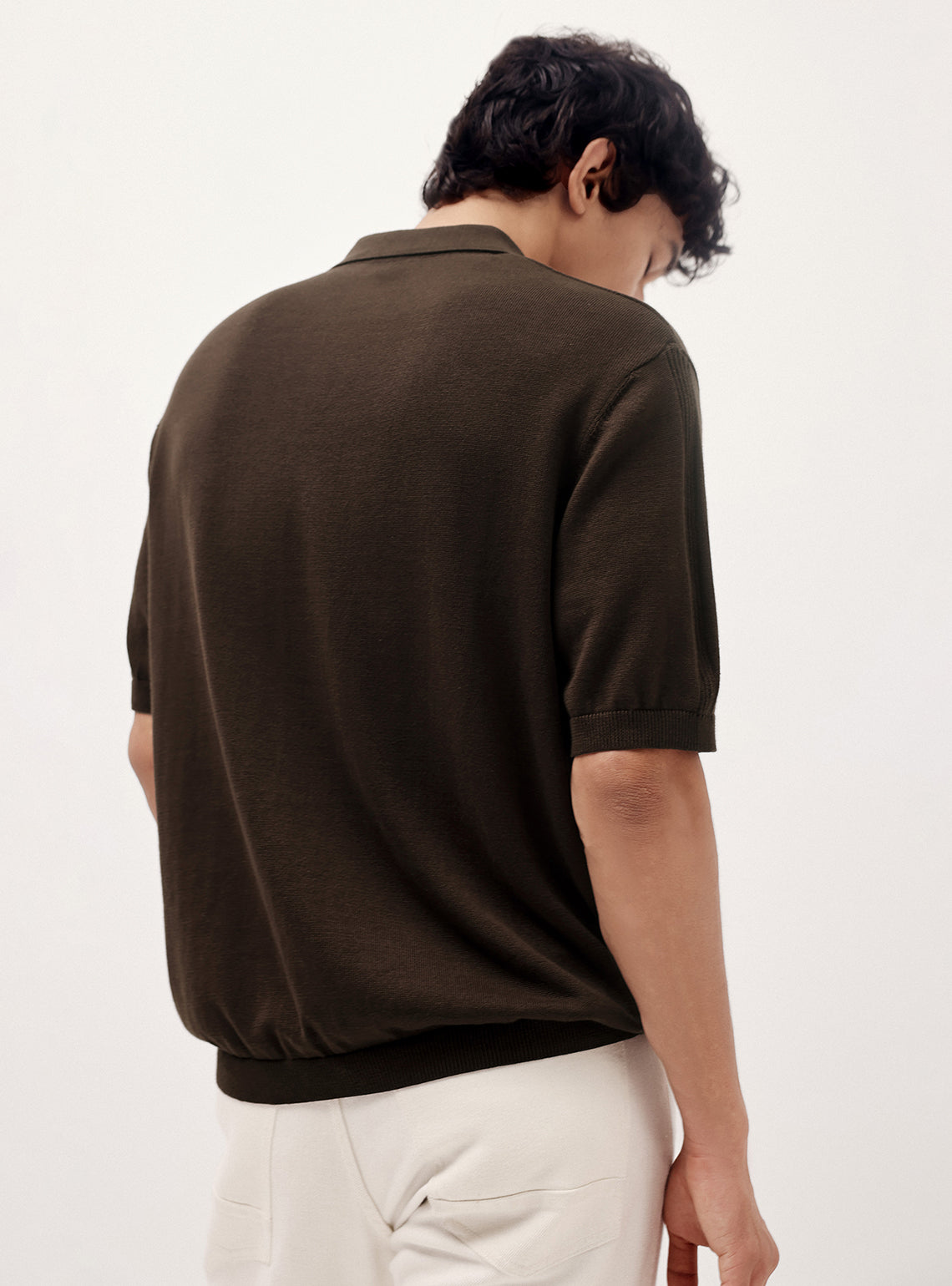 Wood Brown Cotton Polo