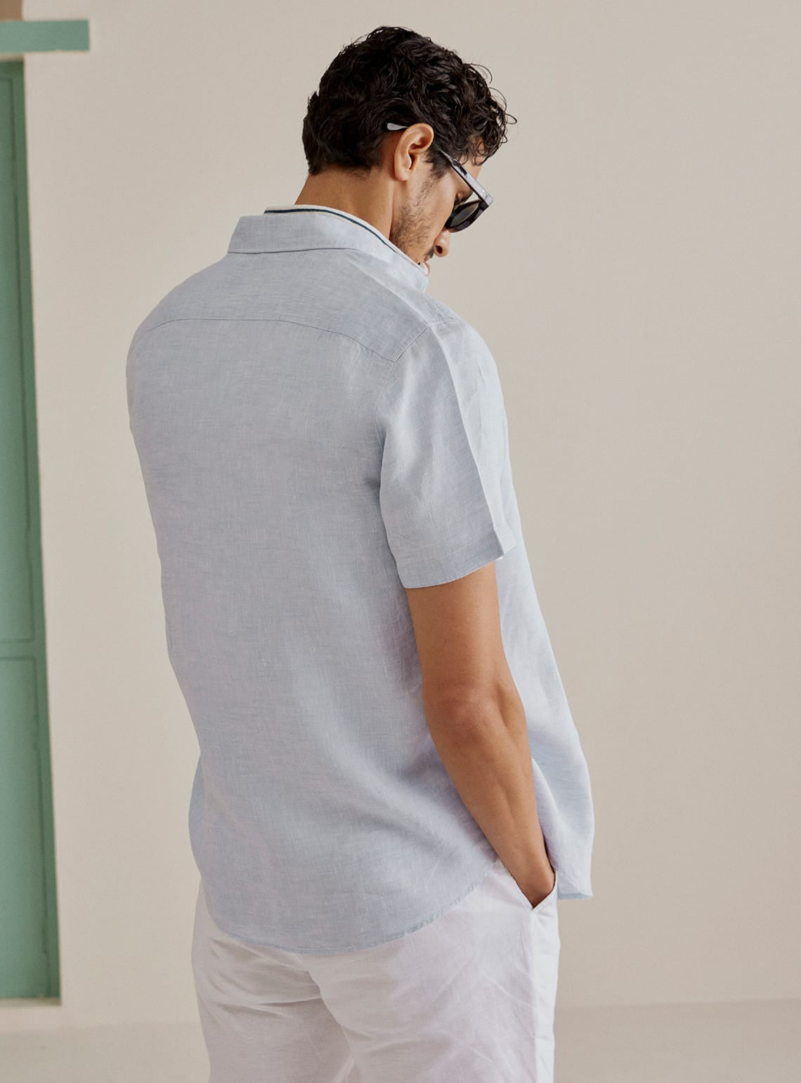 Sky Chambray Linen Shirt