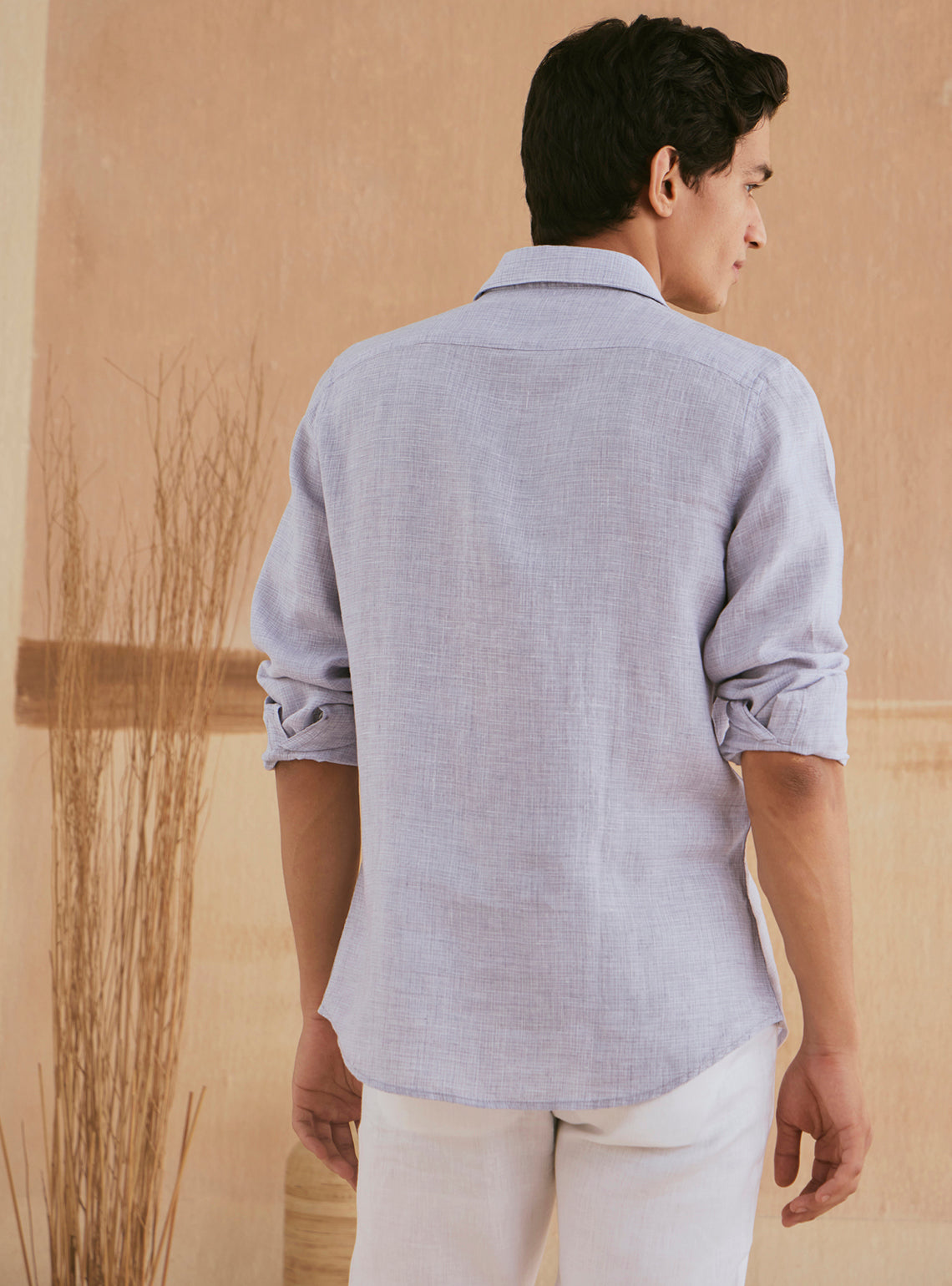 Lavender Pearl Grey Linen Shirt
