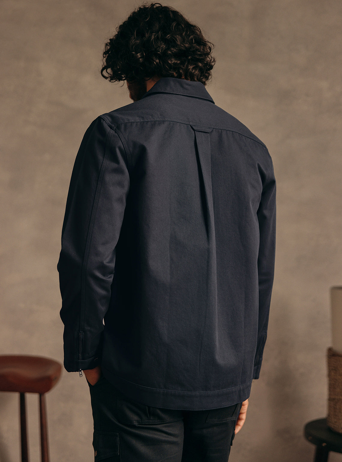Charcoal Navy Cotton Jacket
