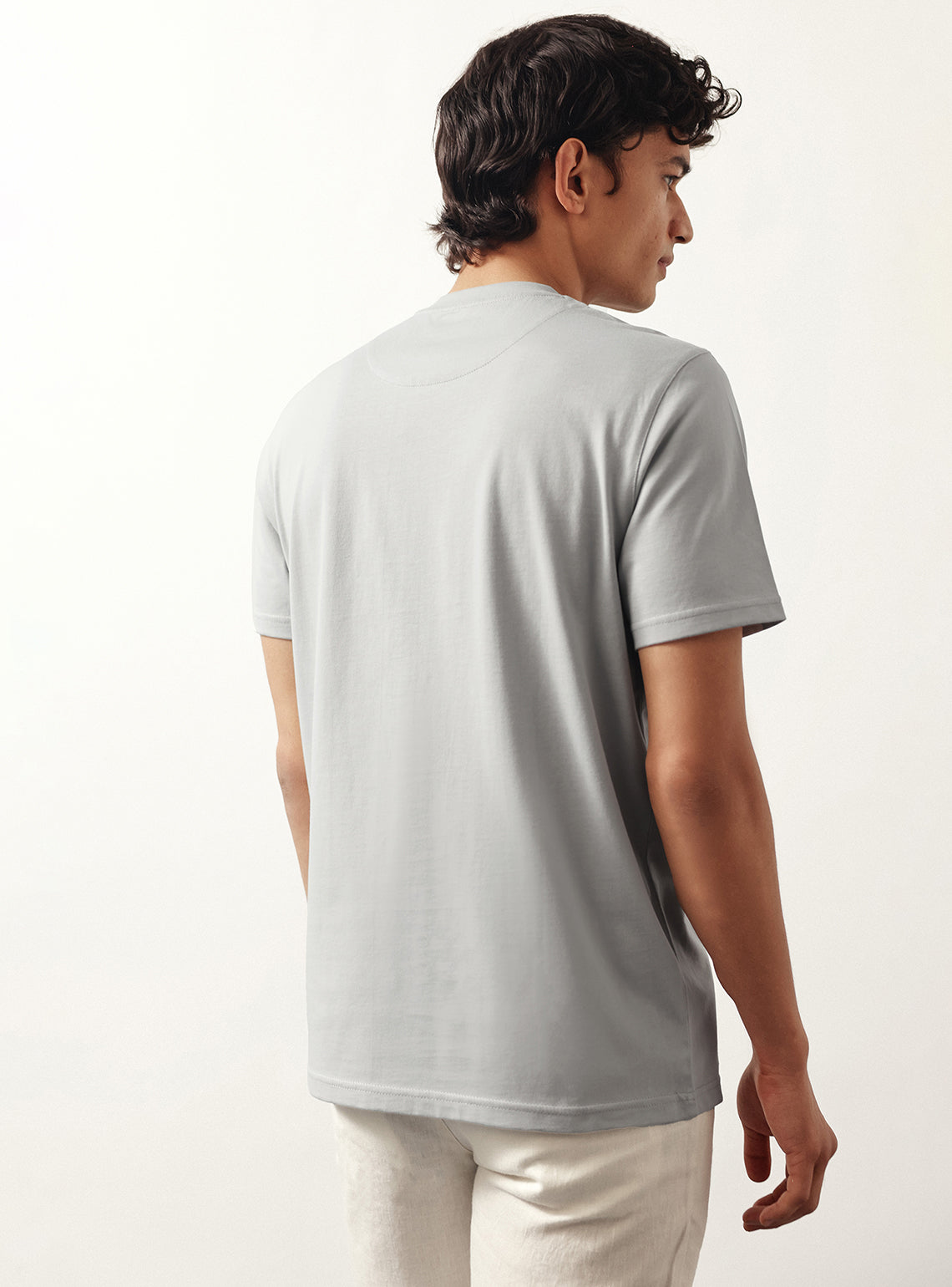 Silver Grey Cotton Crew