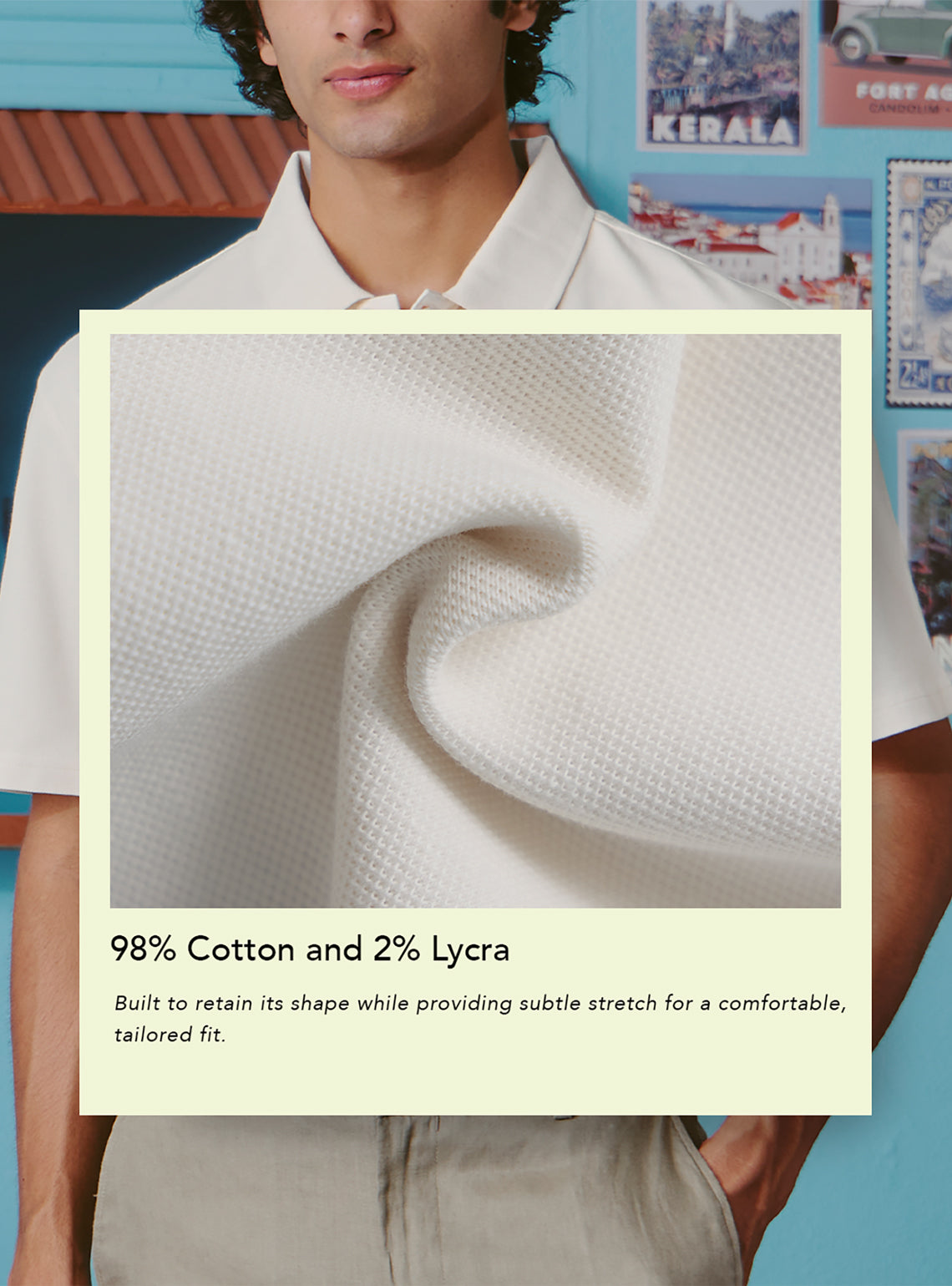 Vesper White Cotton Stretch Embroidered Polo