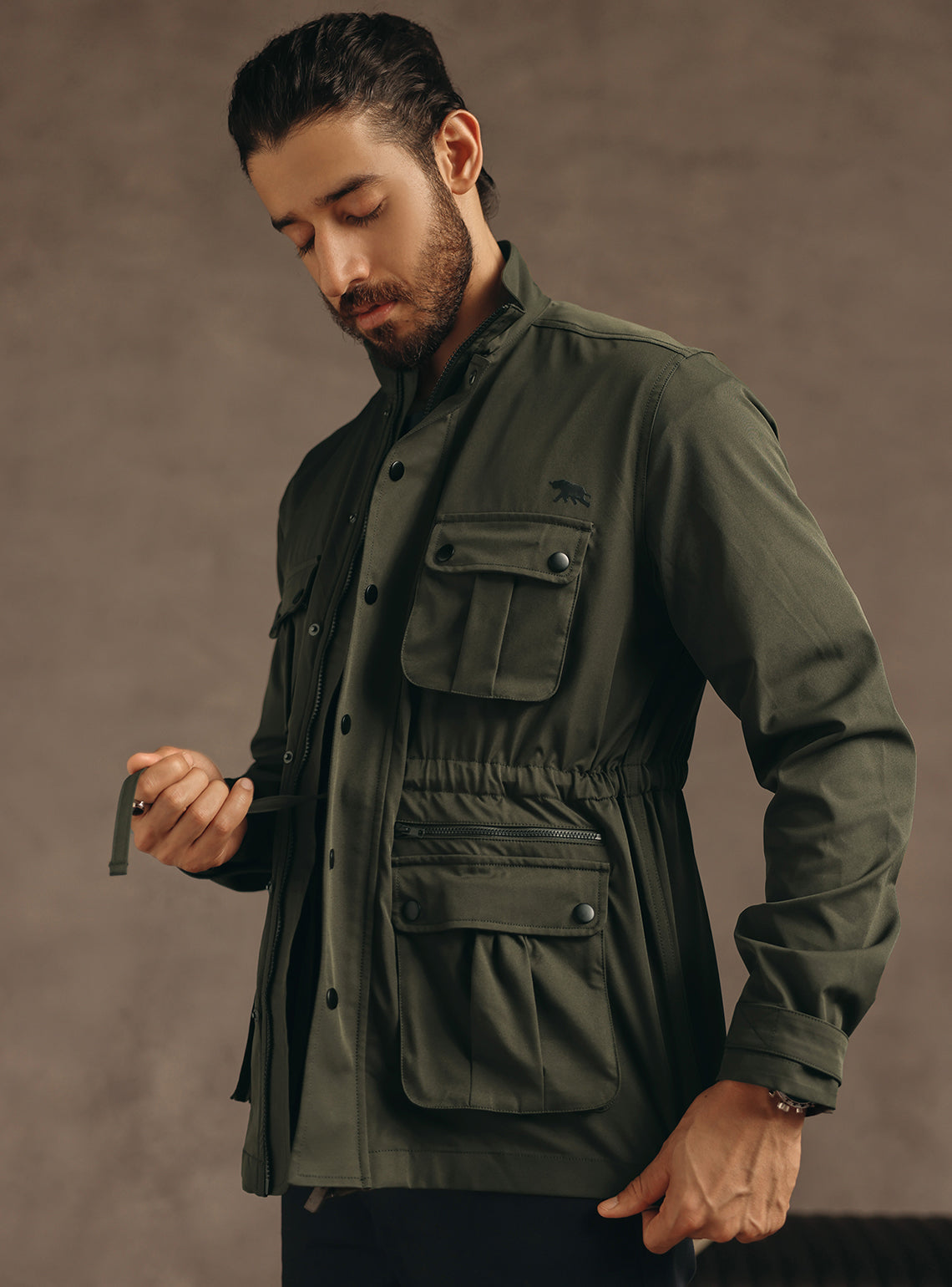 Jungle Olive Poly Twill Jacket