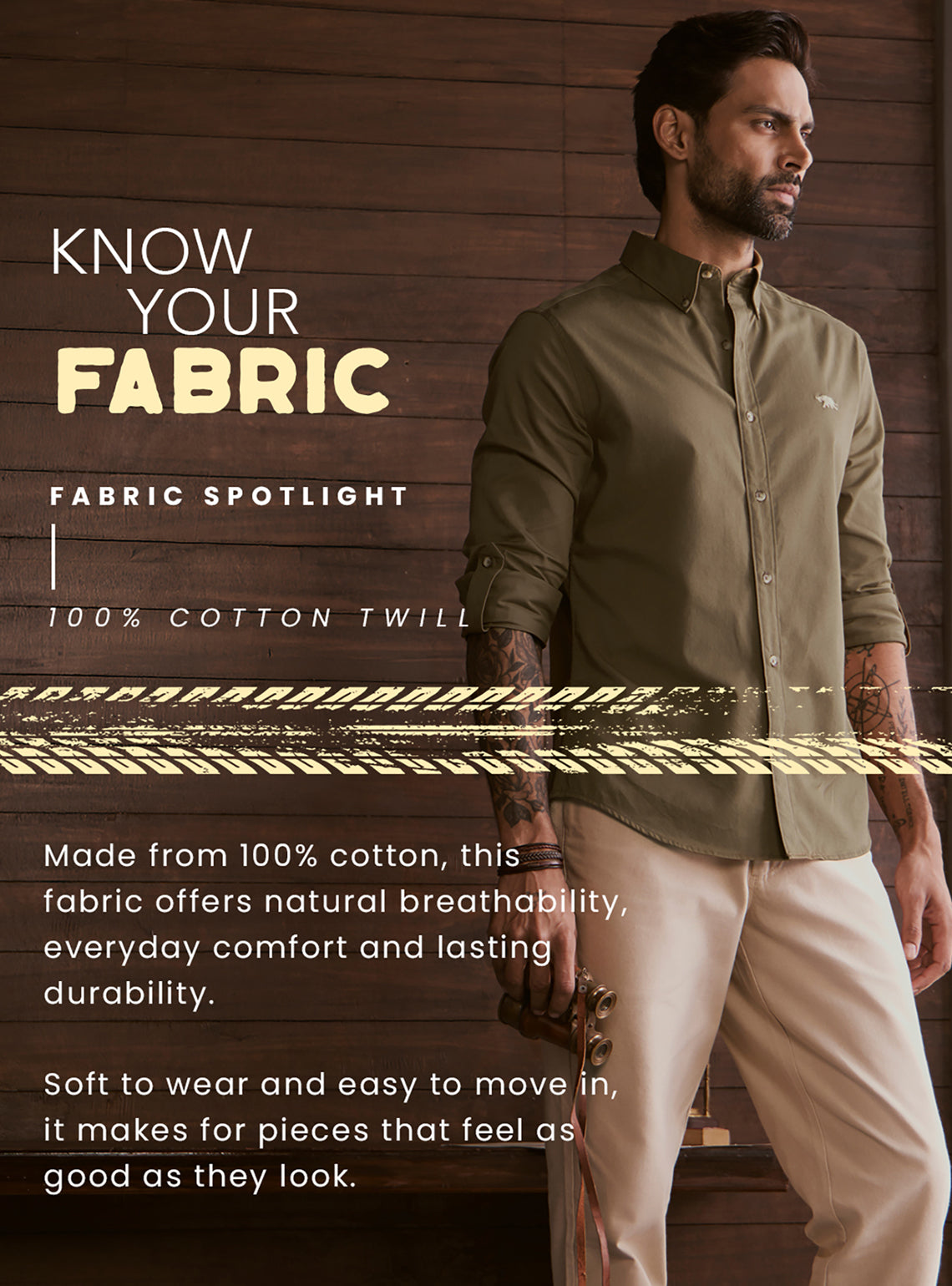 Woodland Olive Cotton Twill Shirt