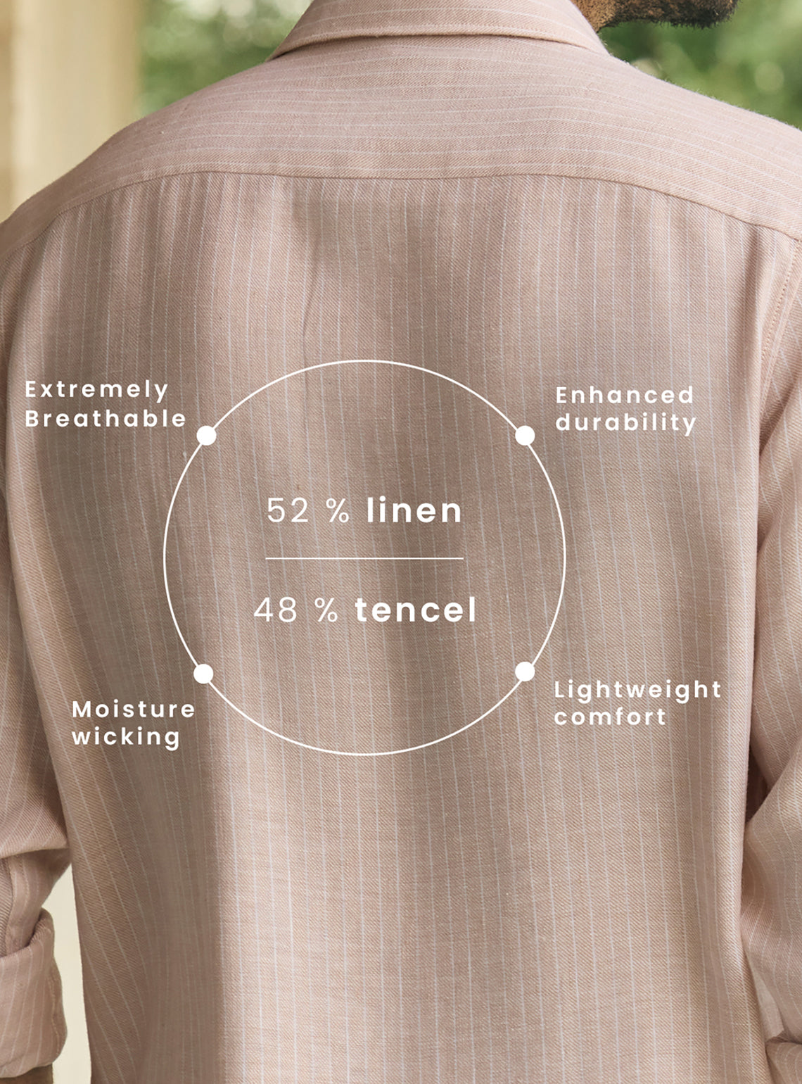 Blush Pink Stripe Linen Tencel Shirt