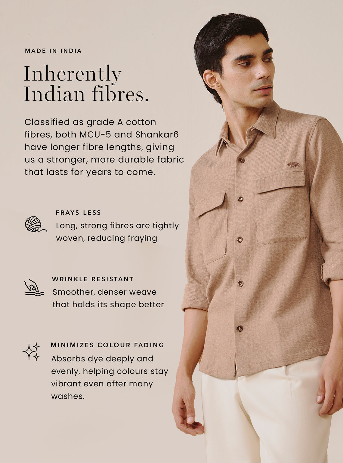 Shell Brown Cotton Crewneck