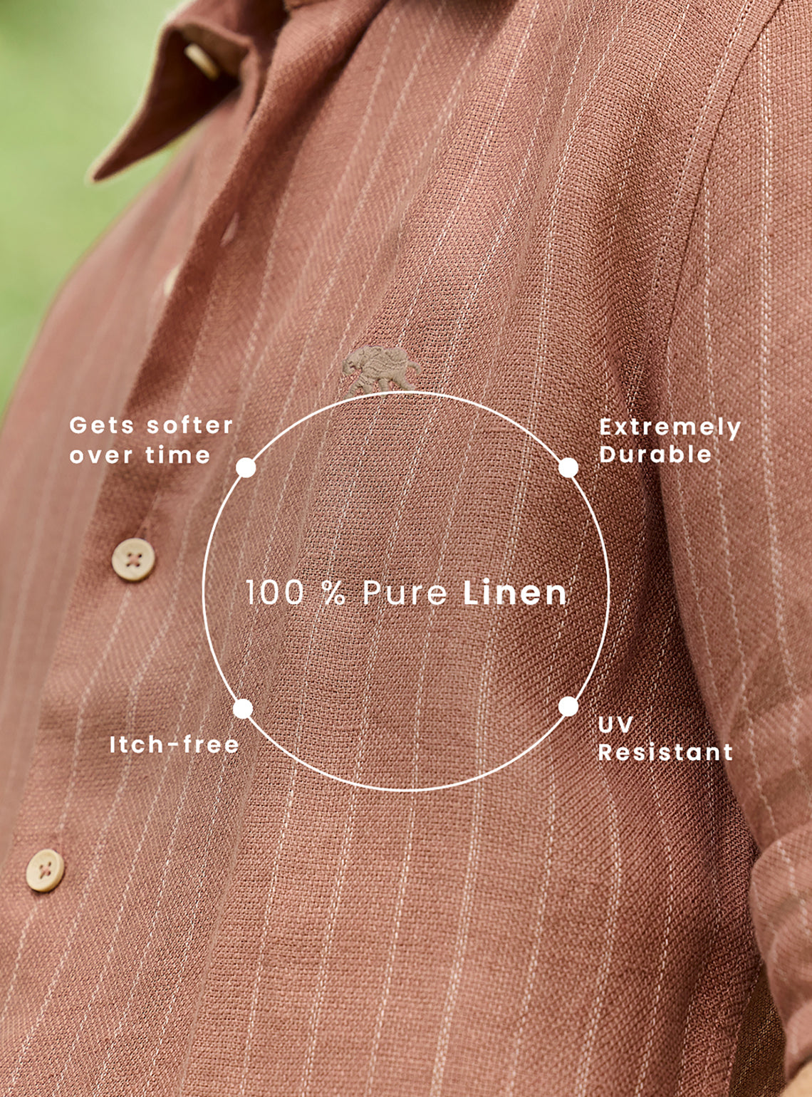Burlap Brown European Linen Stripe Shirt
