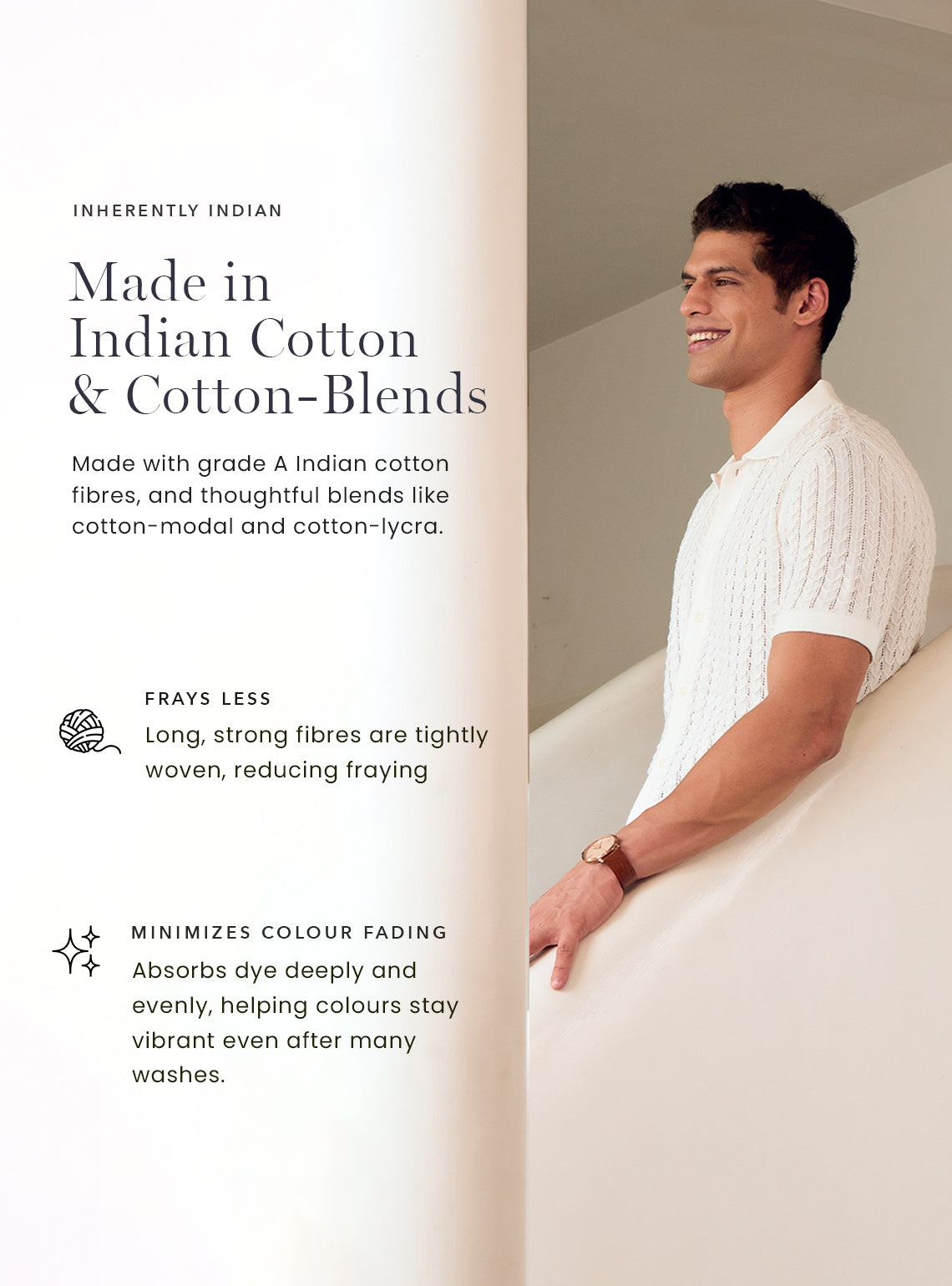 Titan White Cotton Pointelle Polo