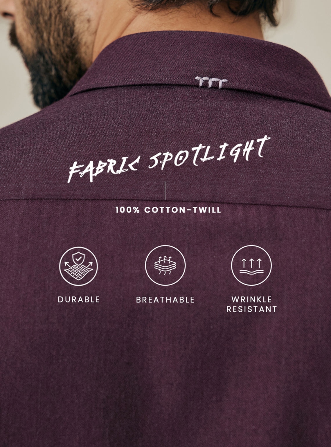 Merlot Burgundy Melange Cotton Shirt