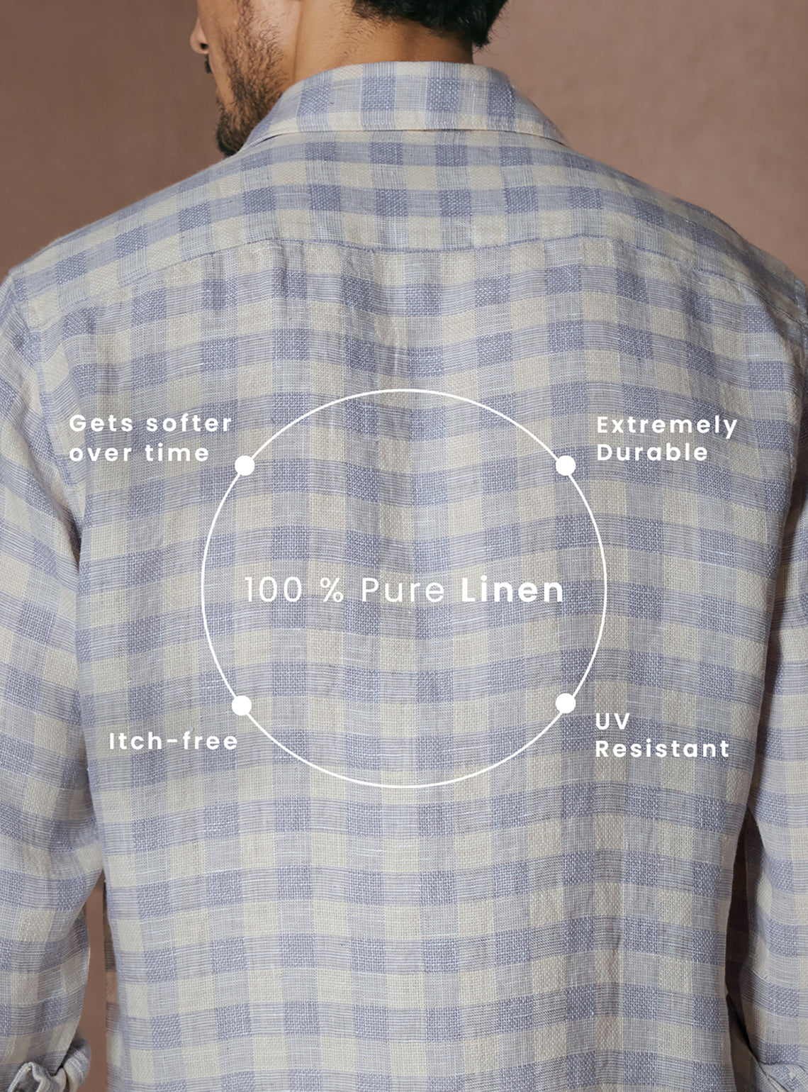 Canvas Beige European Linen Check Shirt