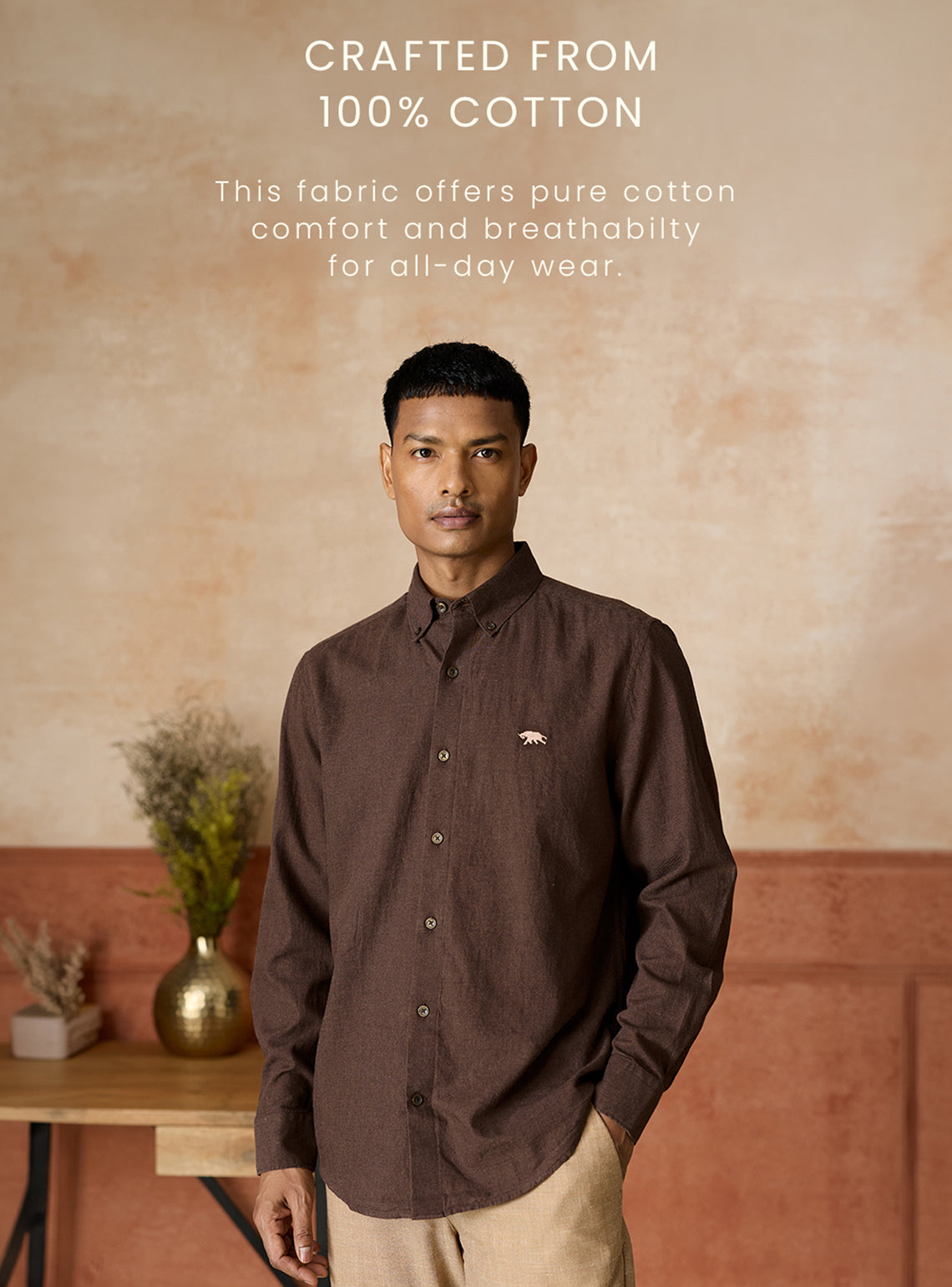 Saddle Cotton Melange Shirt