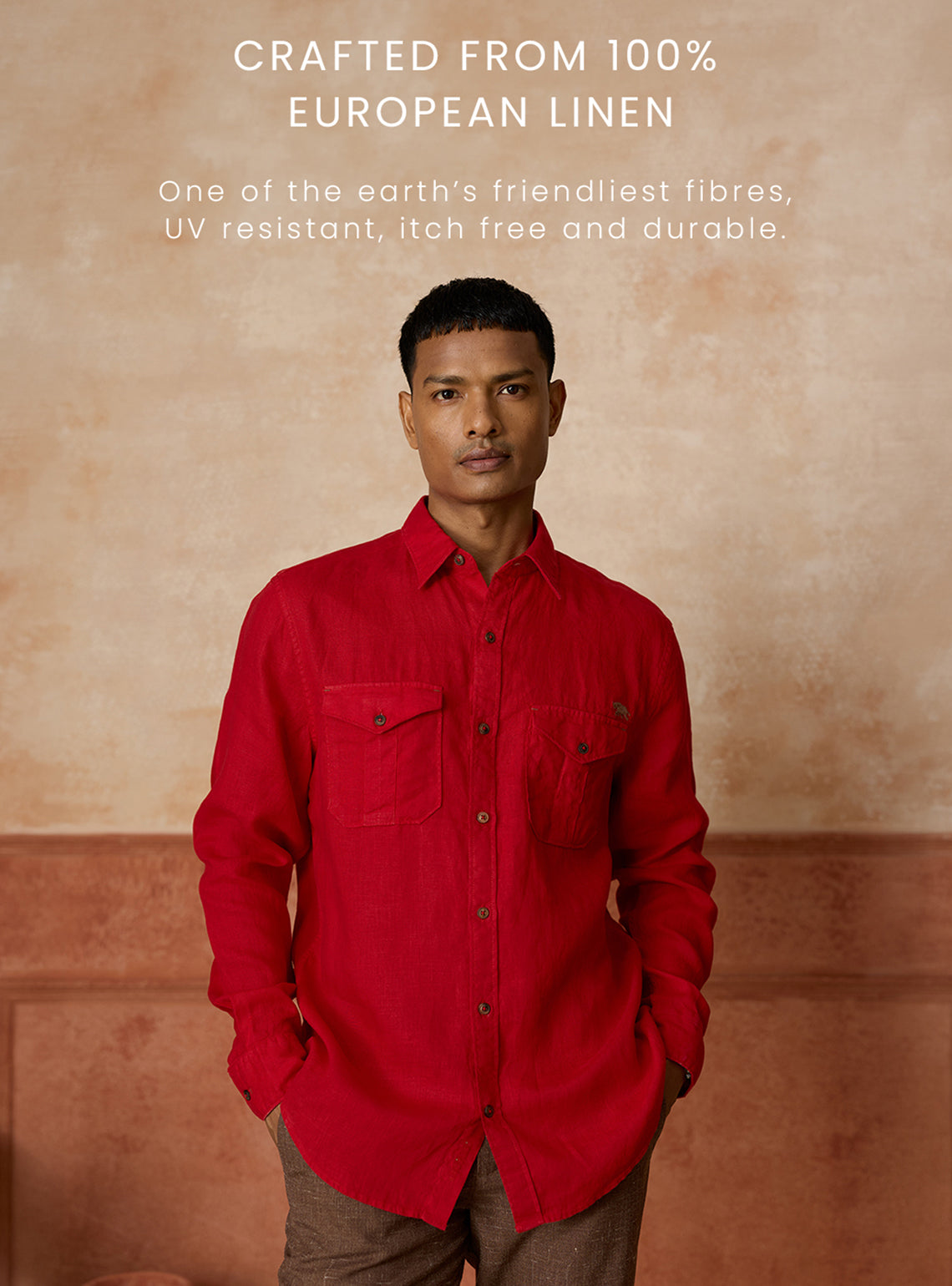 Barn Red European Linen Explorer Shirt