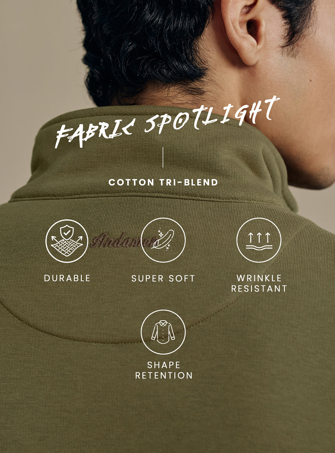 Military Olive Cotton Triblend Pullover