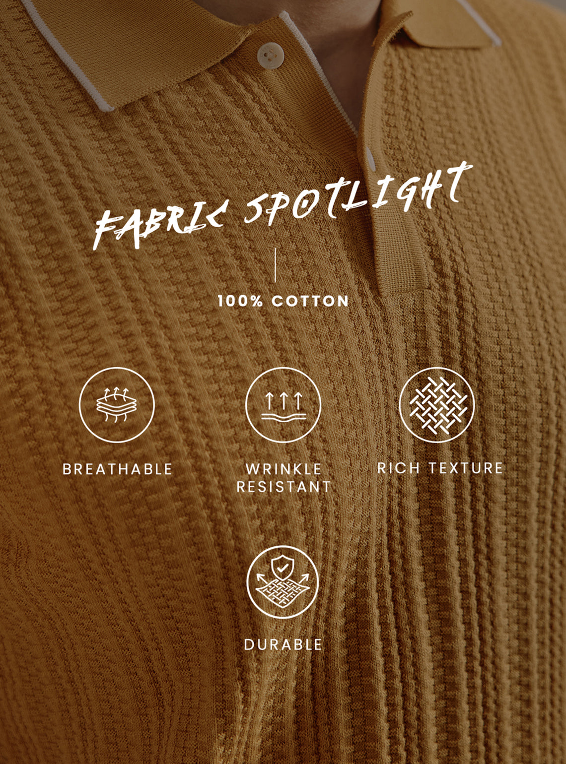 Mustard Yellow Basket Cotton Polo