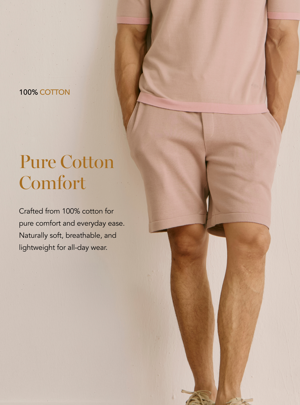 Nomad Khaki Flat Knit Relaxed Shorts