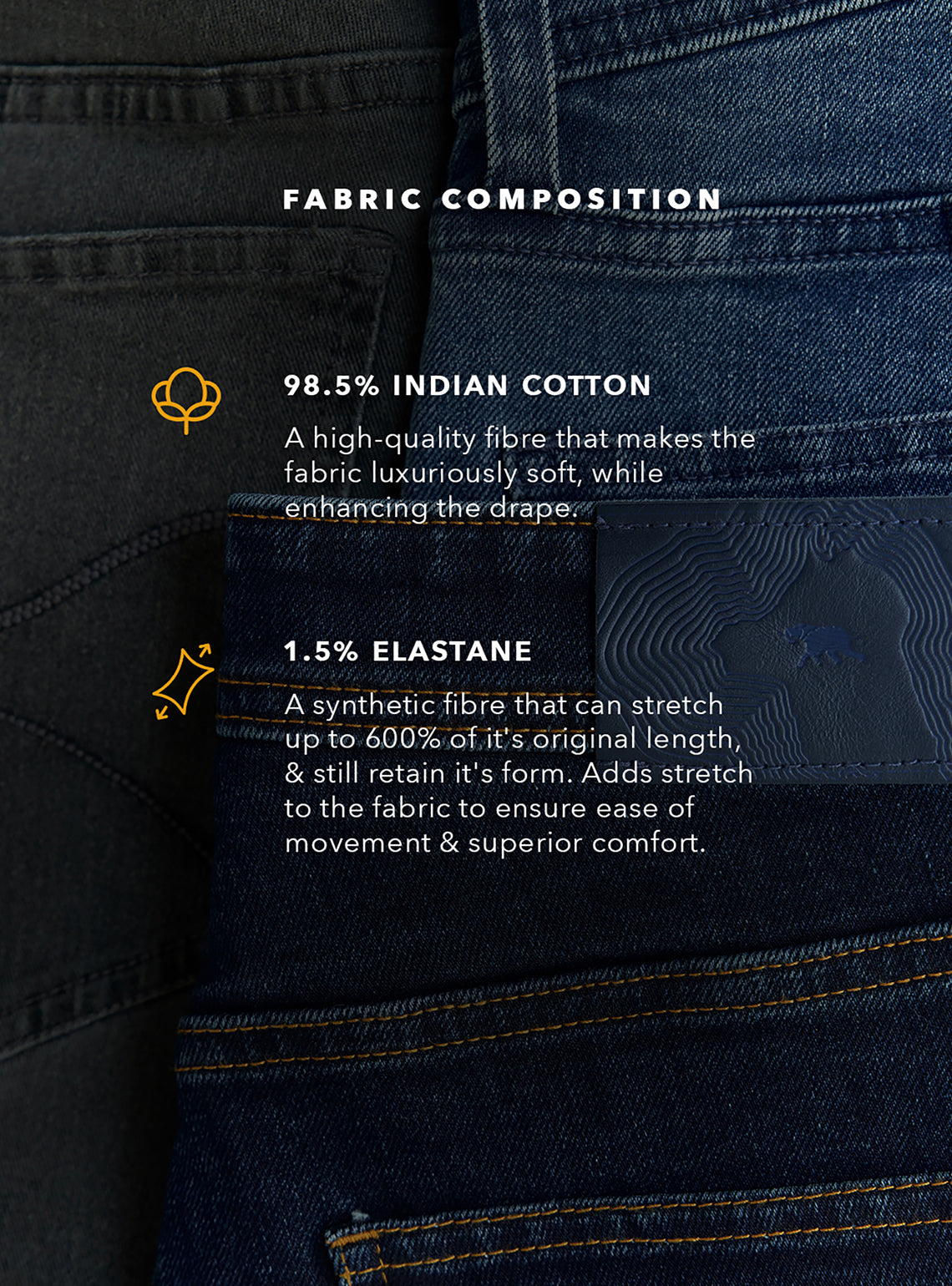 Cinder Blue Cotton Blend Jeans