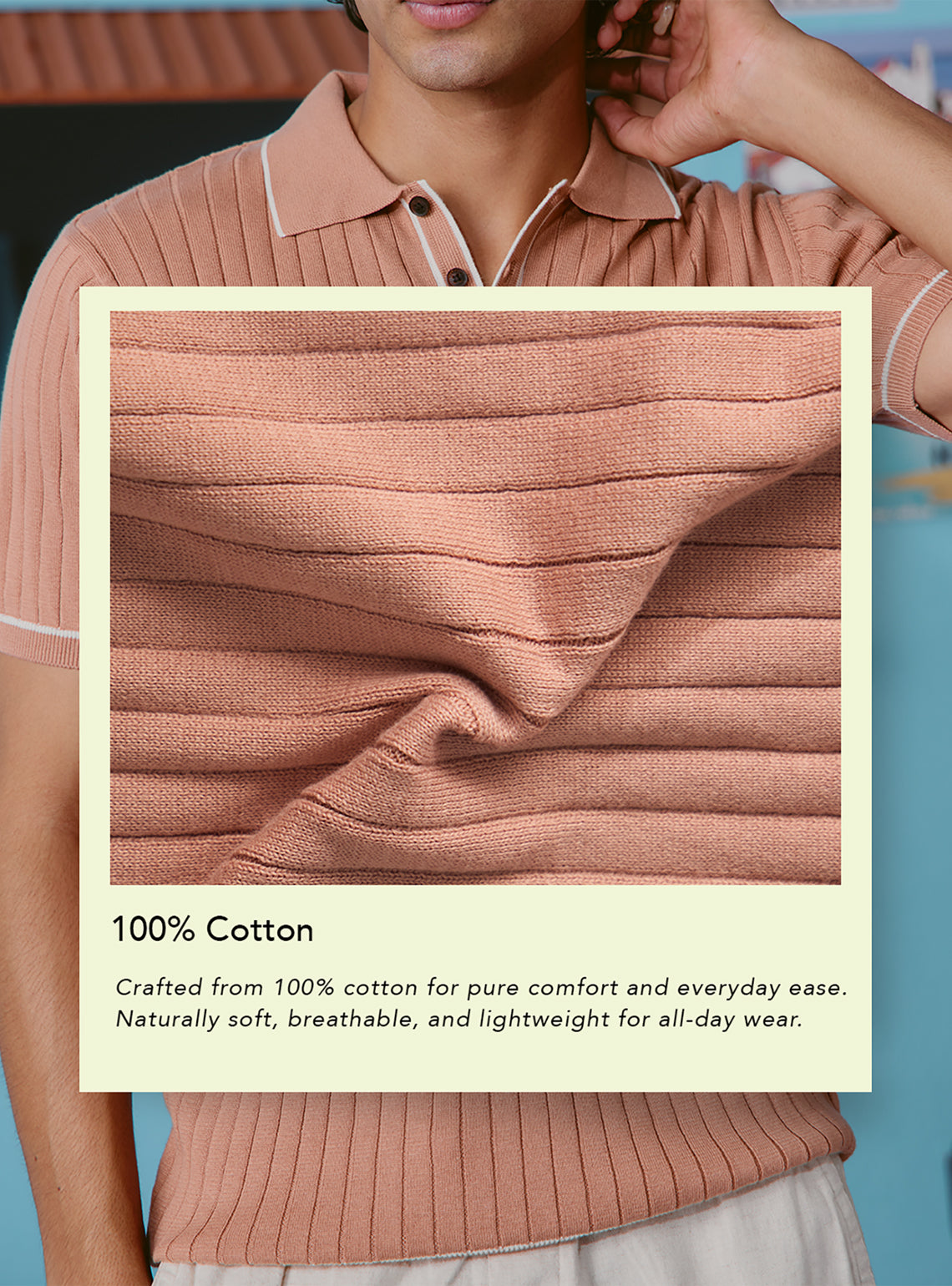 Manhatten Brown Cotton Rib Polo