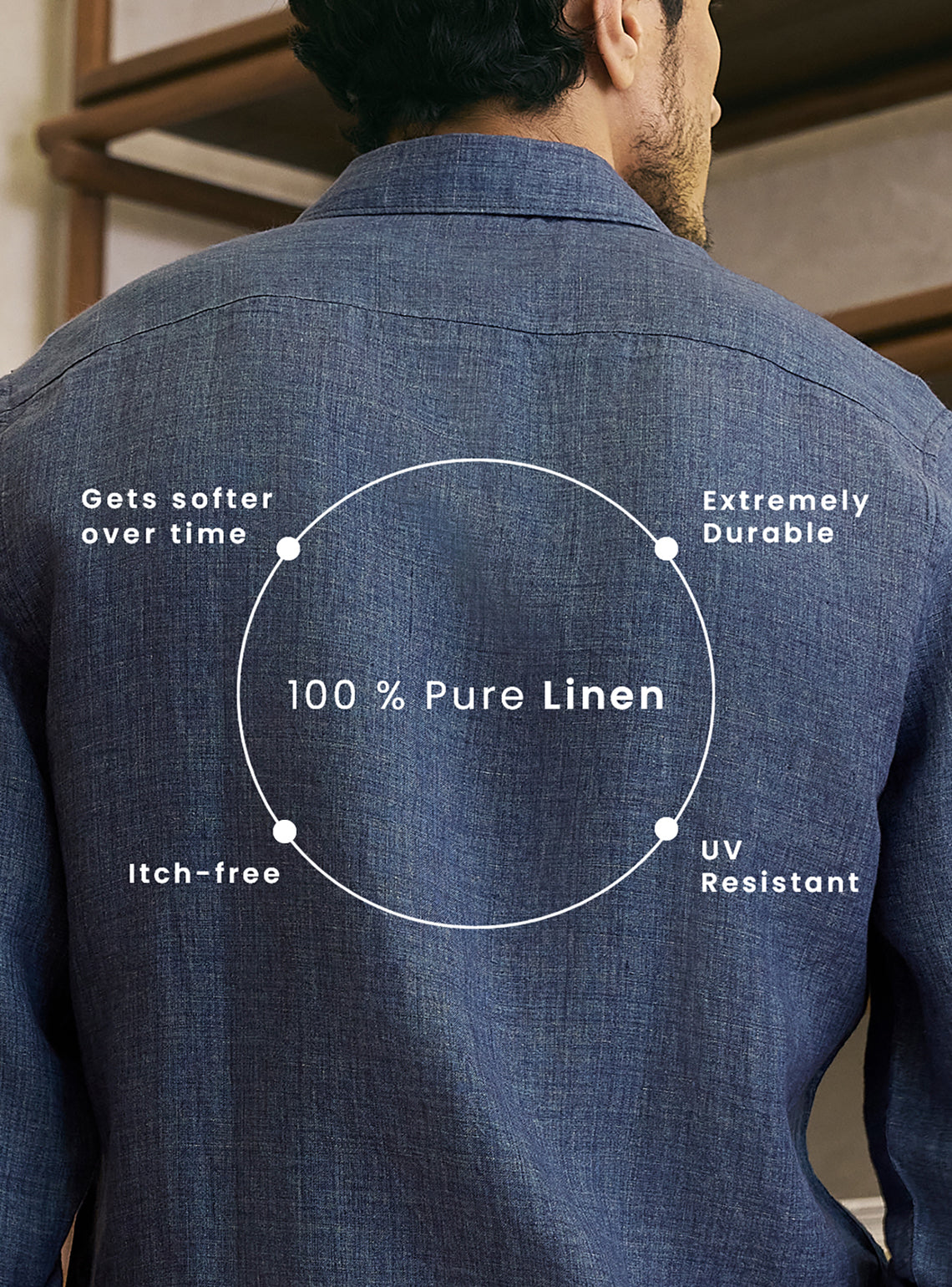 Anchor Navy European Linen Shirt