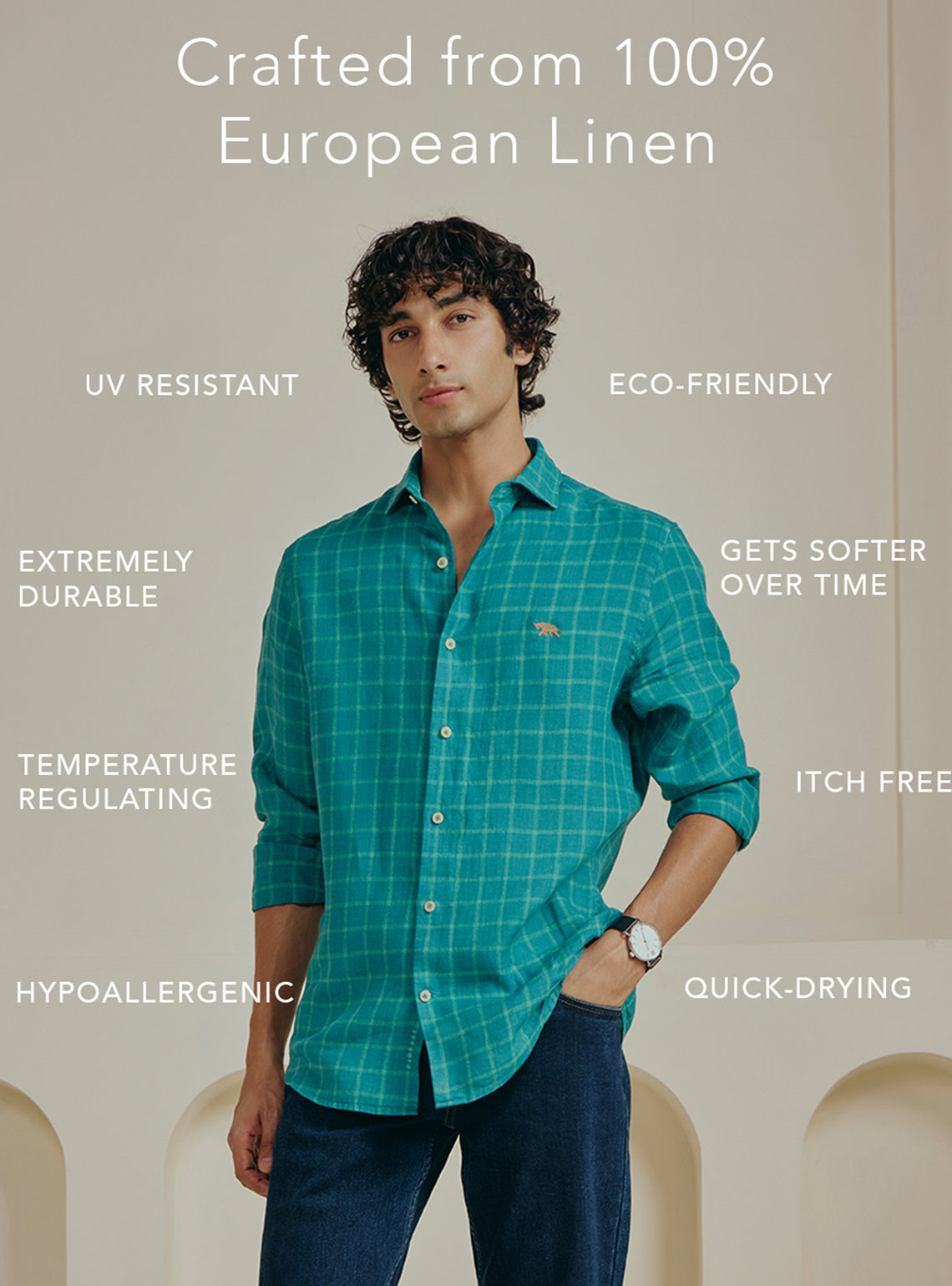 Celadon Green Linen Shirt