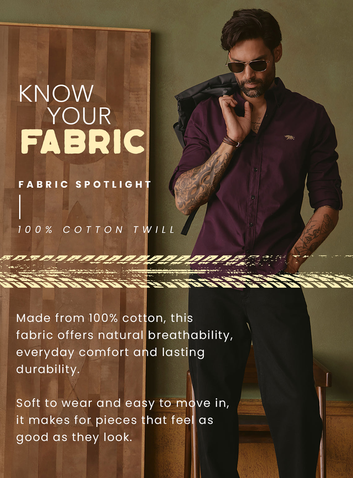 Merlot Burgundy Cotton Twill Shirt