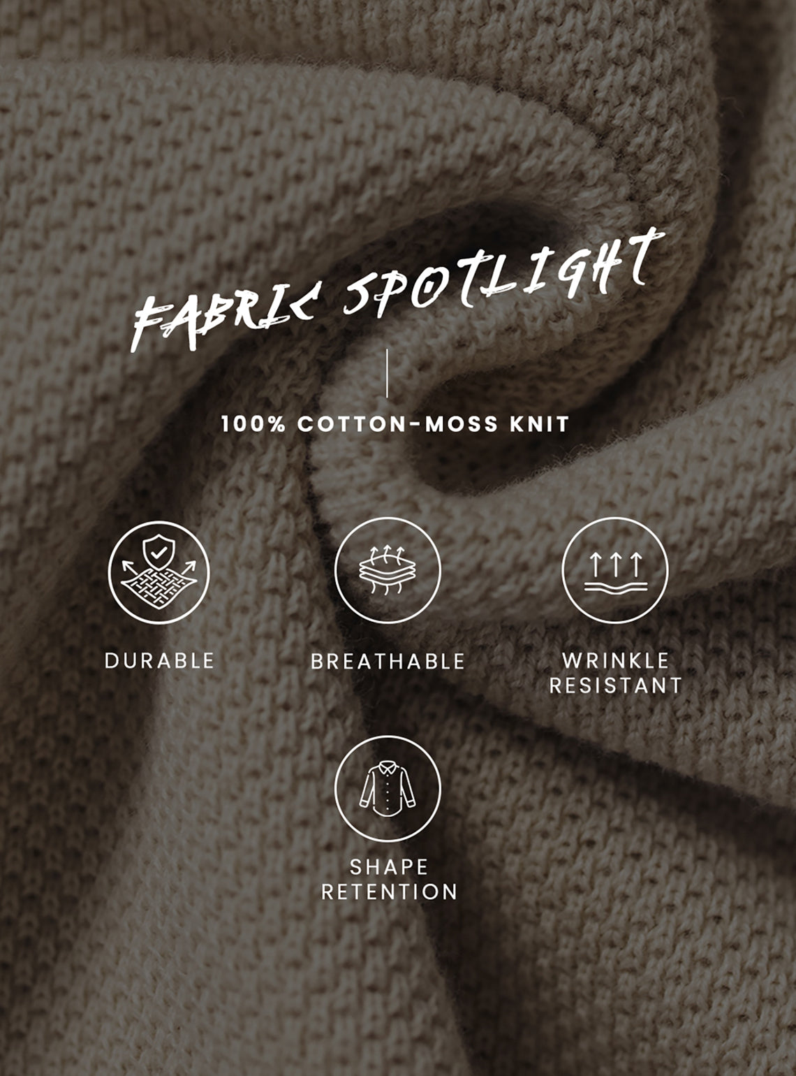 Chalky Off White Moss Knit Cotton Polo