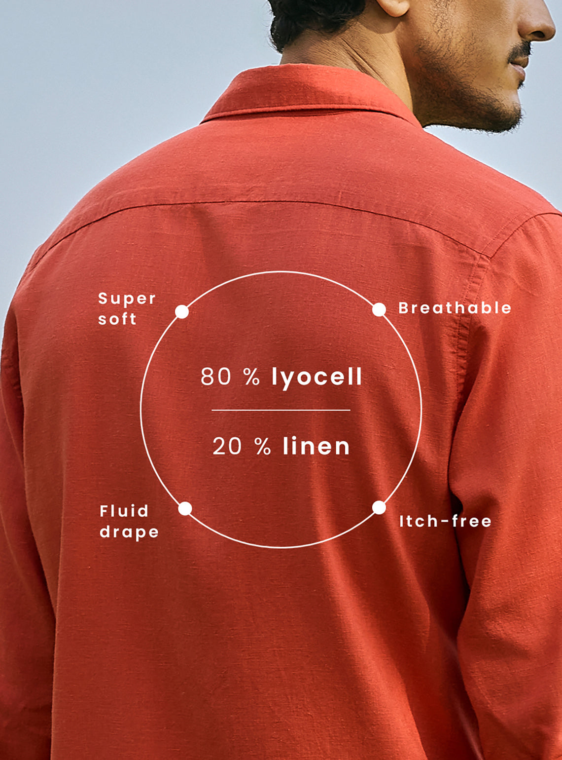 Dusk Orange Lyocell Linen Shirt