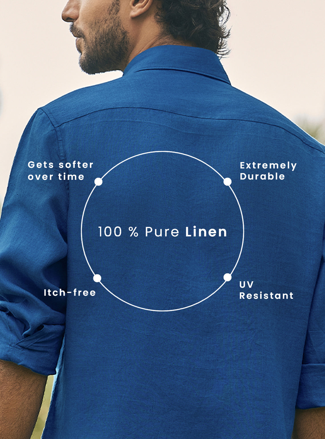 Keel Navy European Linen Shirt