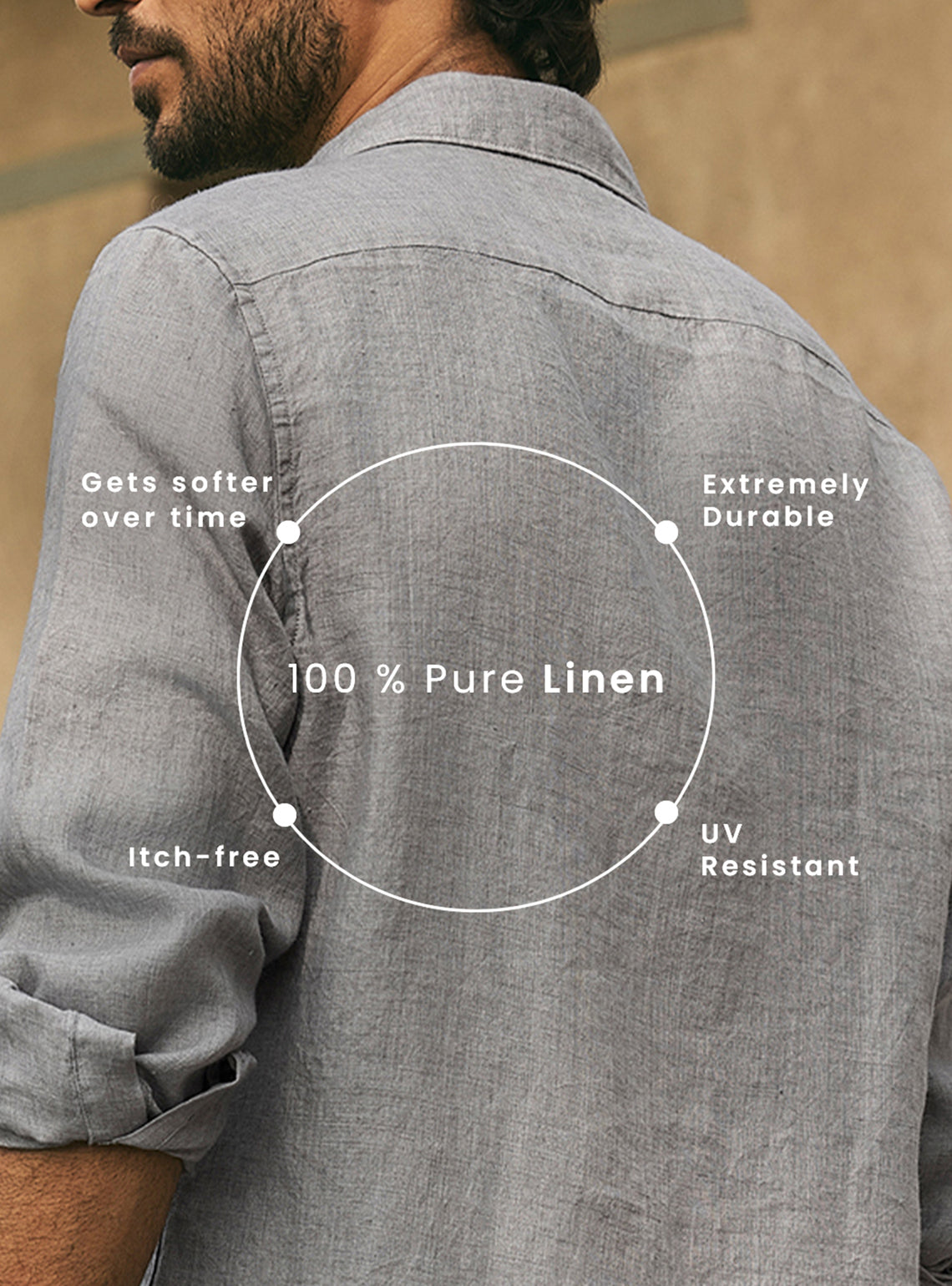 Stone Grey European Linen Shirt