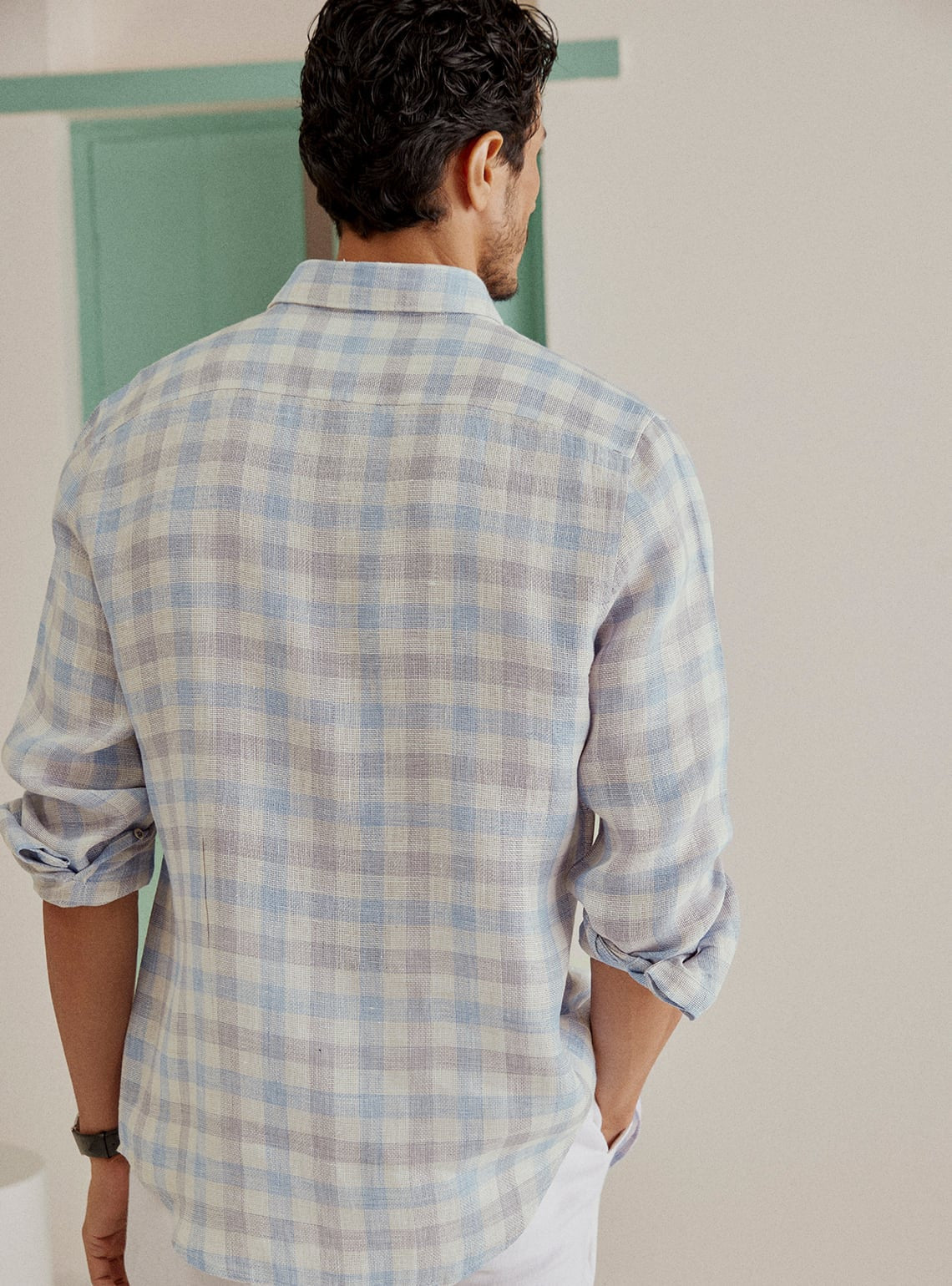Sky Check Linen Shirt