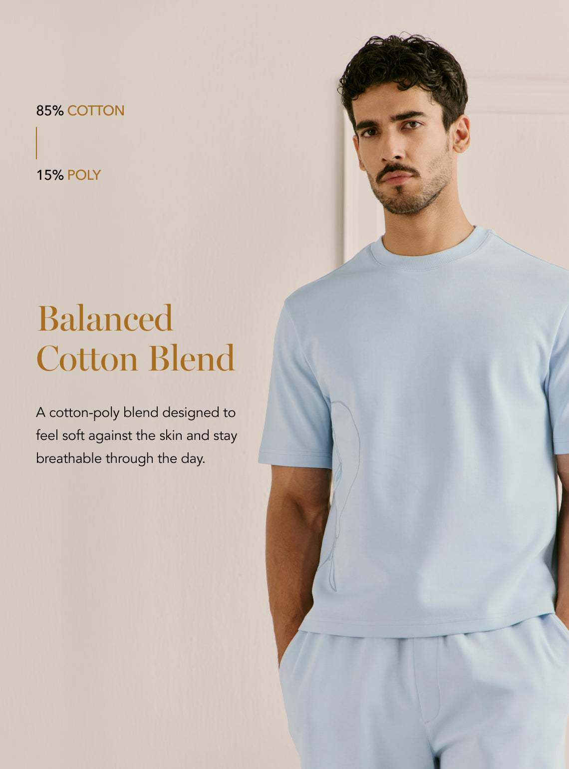 Echo Blue Cotton Blend Crewneck