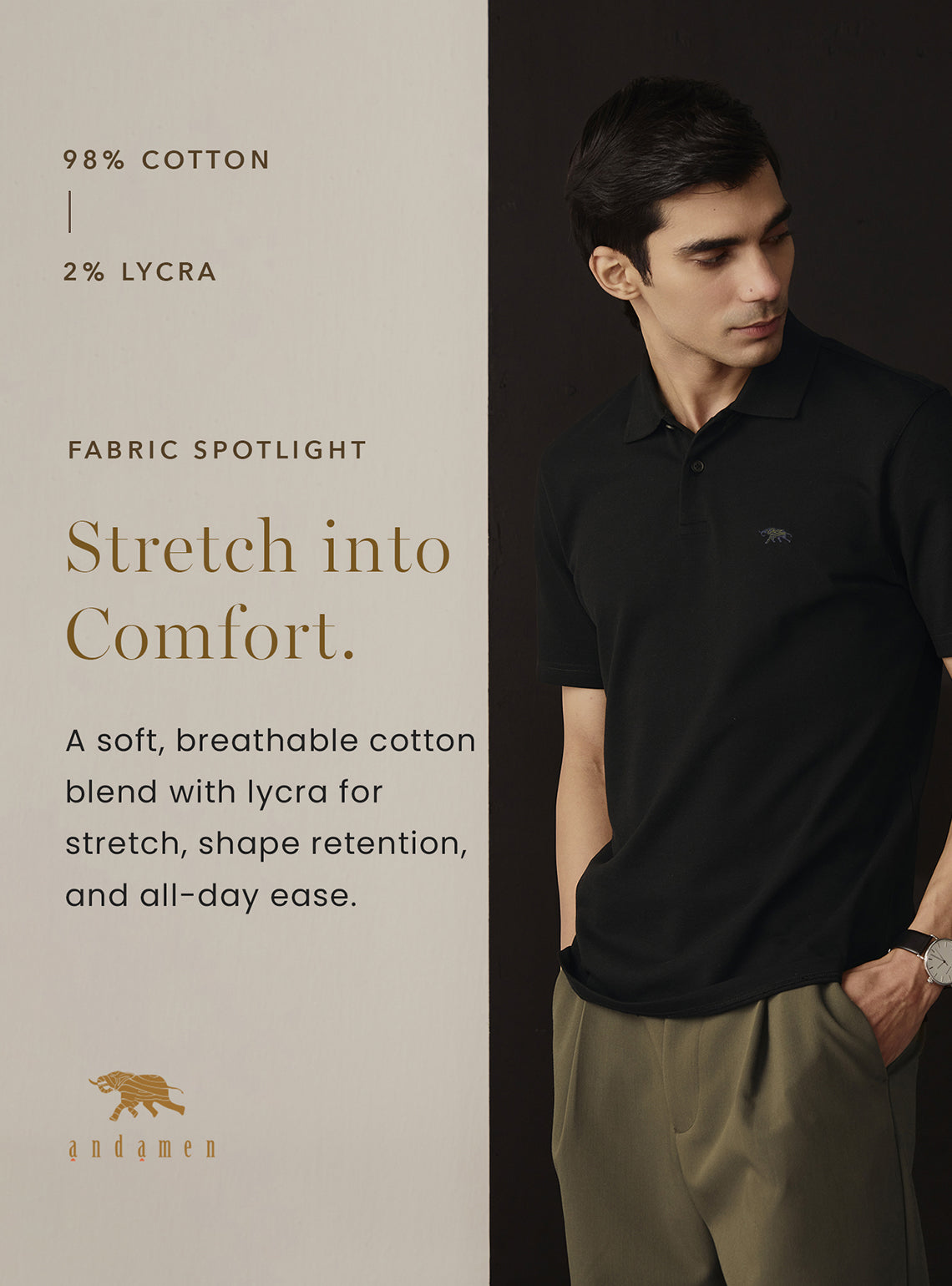 Dune Khaki Cotton Polo