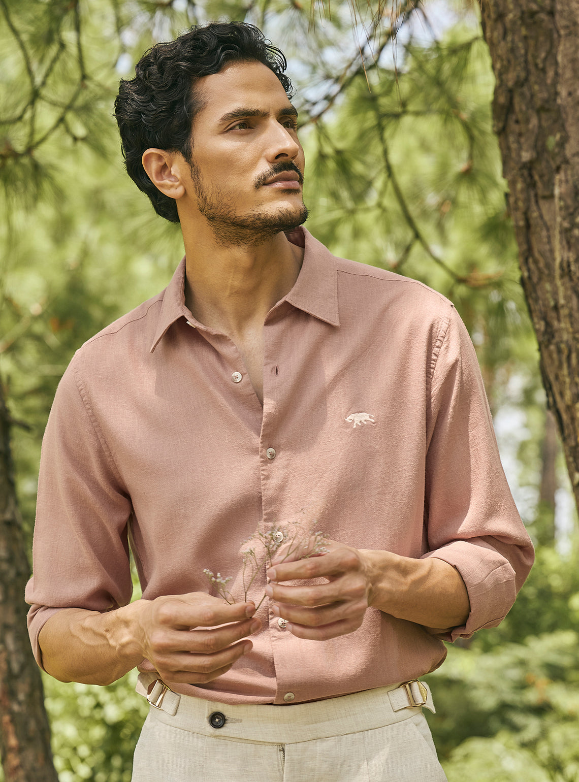 Chestnut Brown Lyocell Linen Shirt