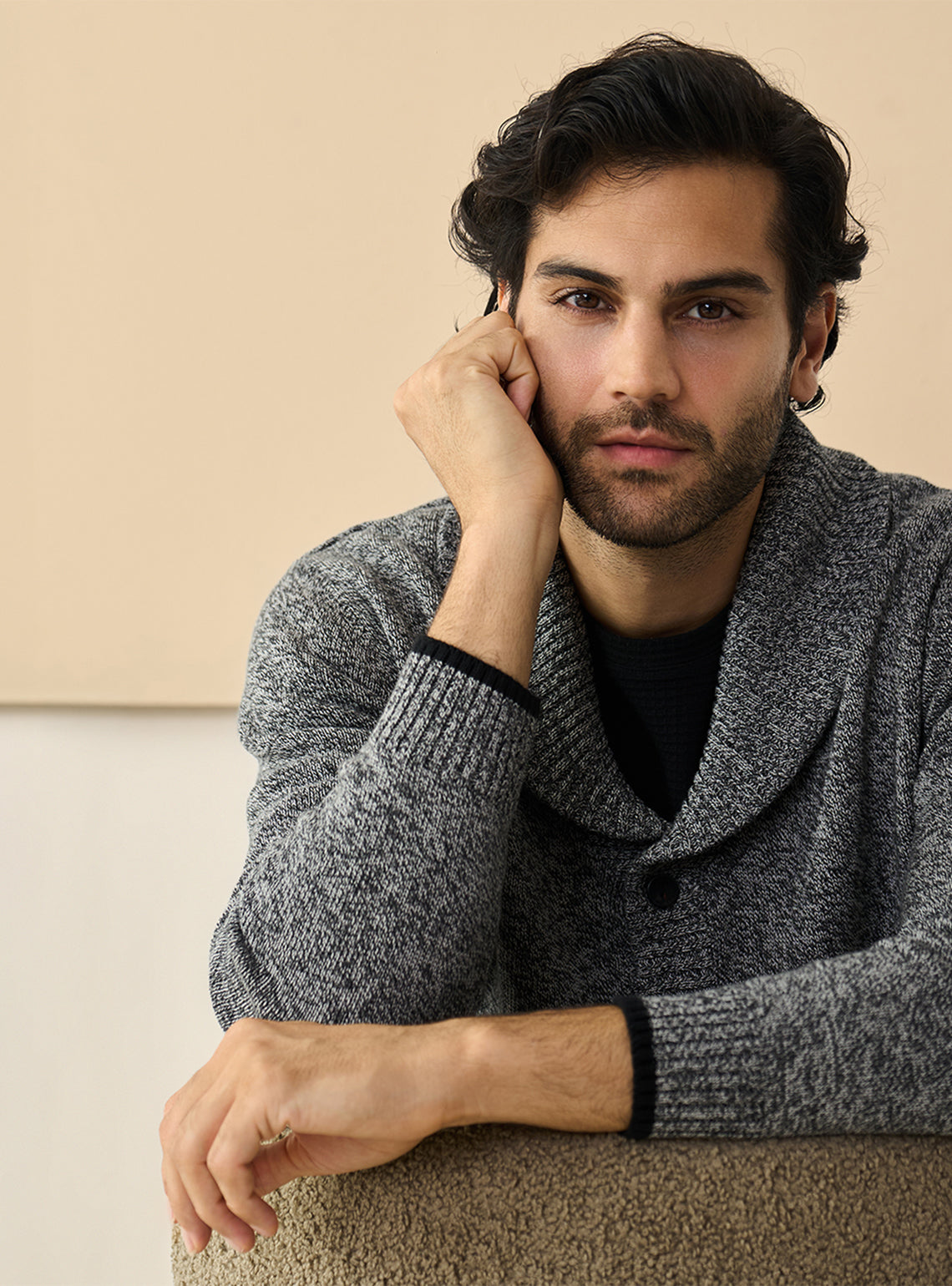 Silver Grey Cotton Grindle Cardigan