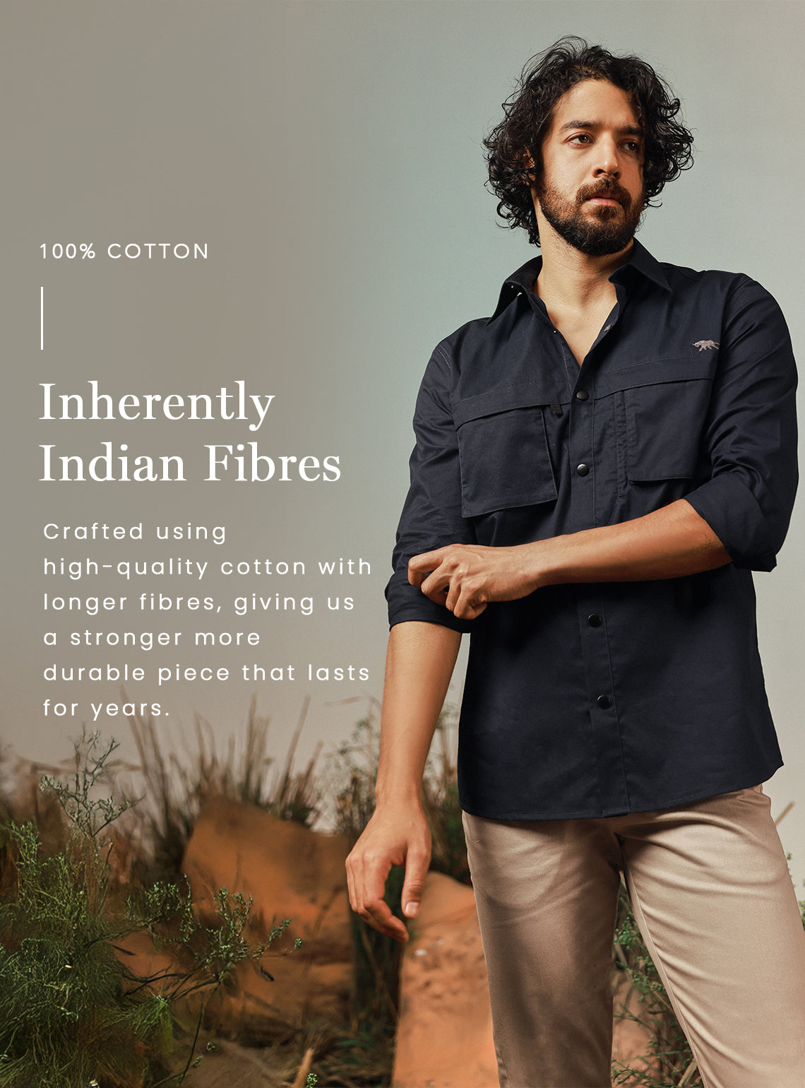 Granite Grey Cotton Twill Shirt